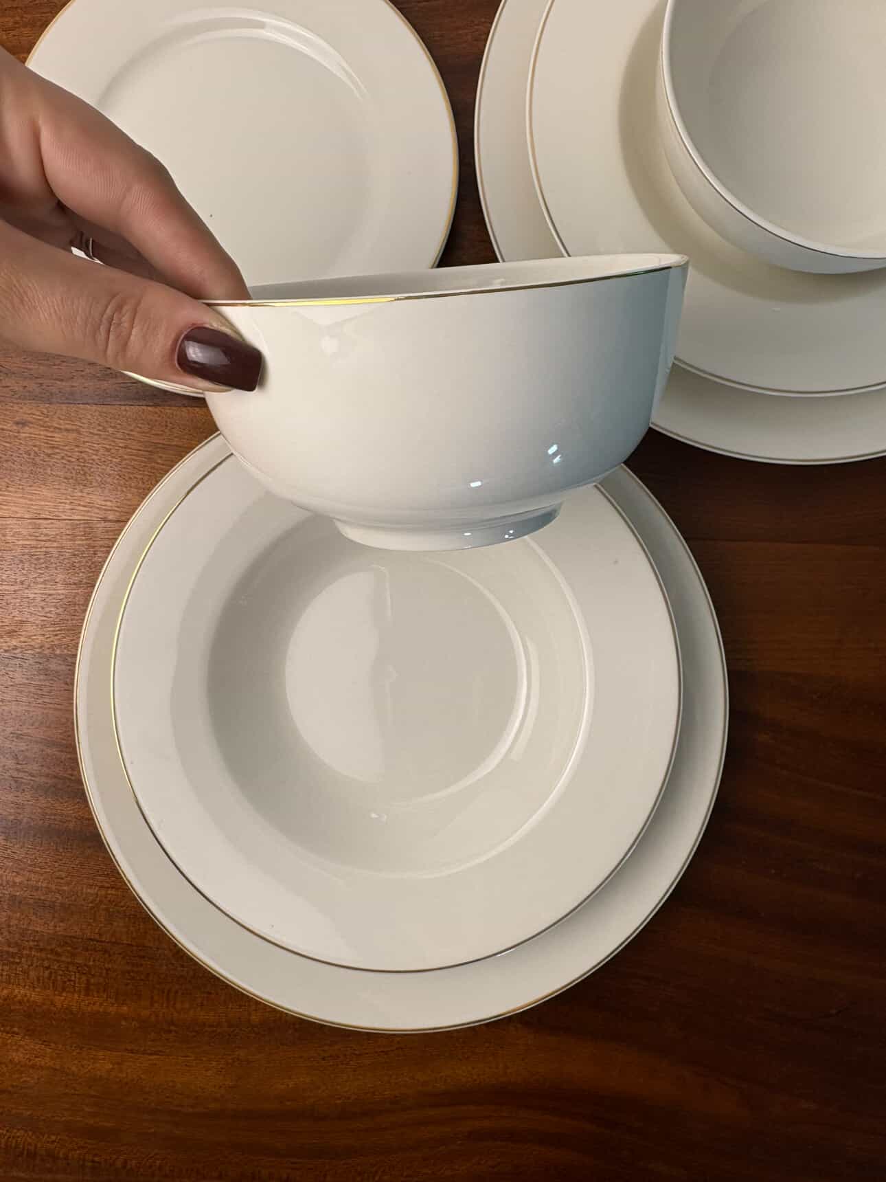 Service Blanc en Porcelaine ROND