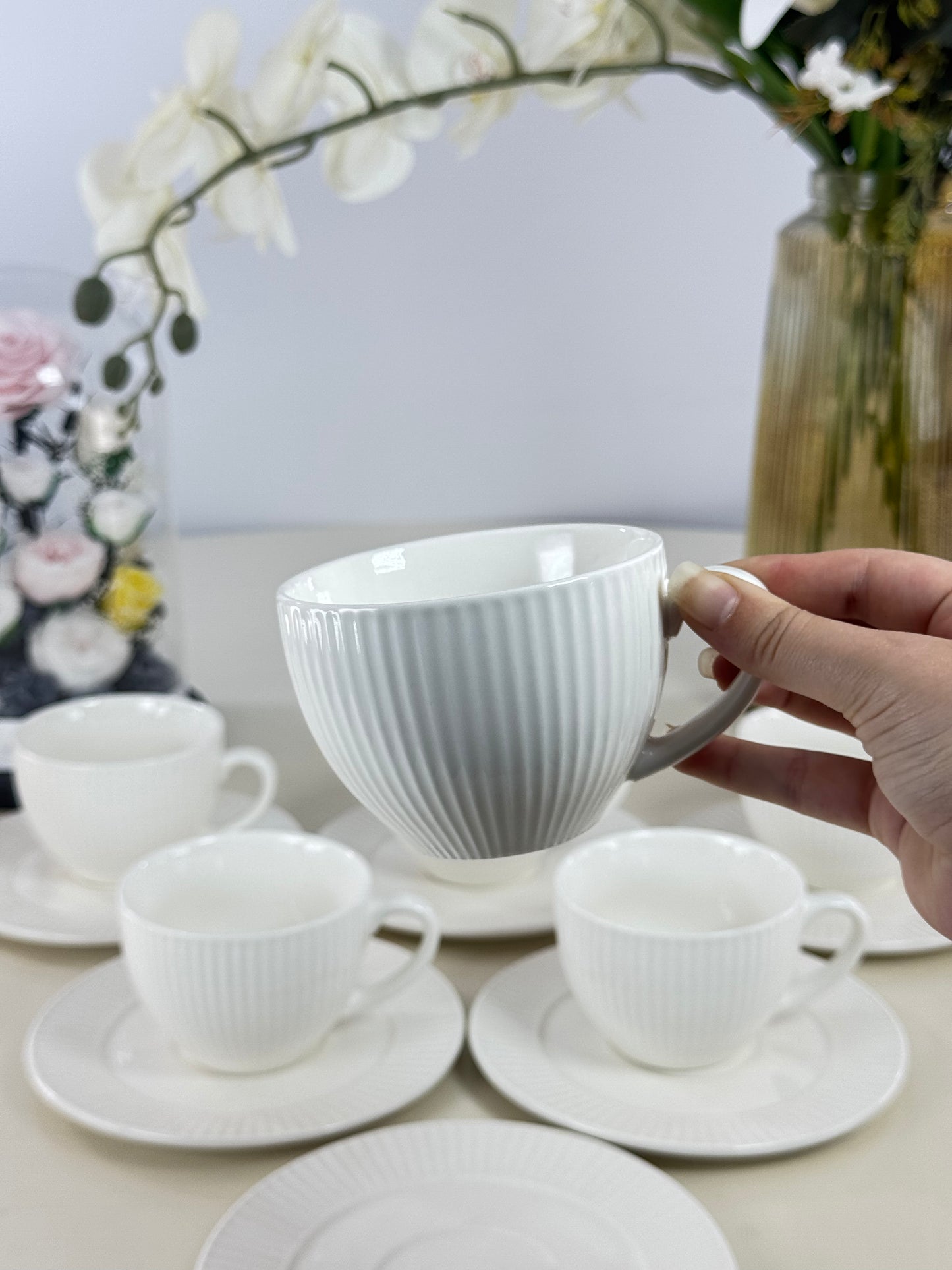 Service a cafe au lait 12 pieces Bol brillant