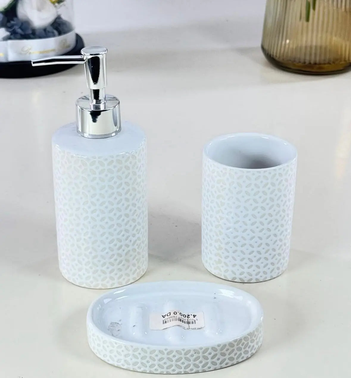 Set de bain à motifs Bol brillant