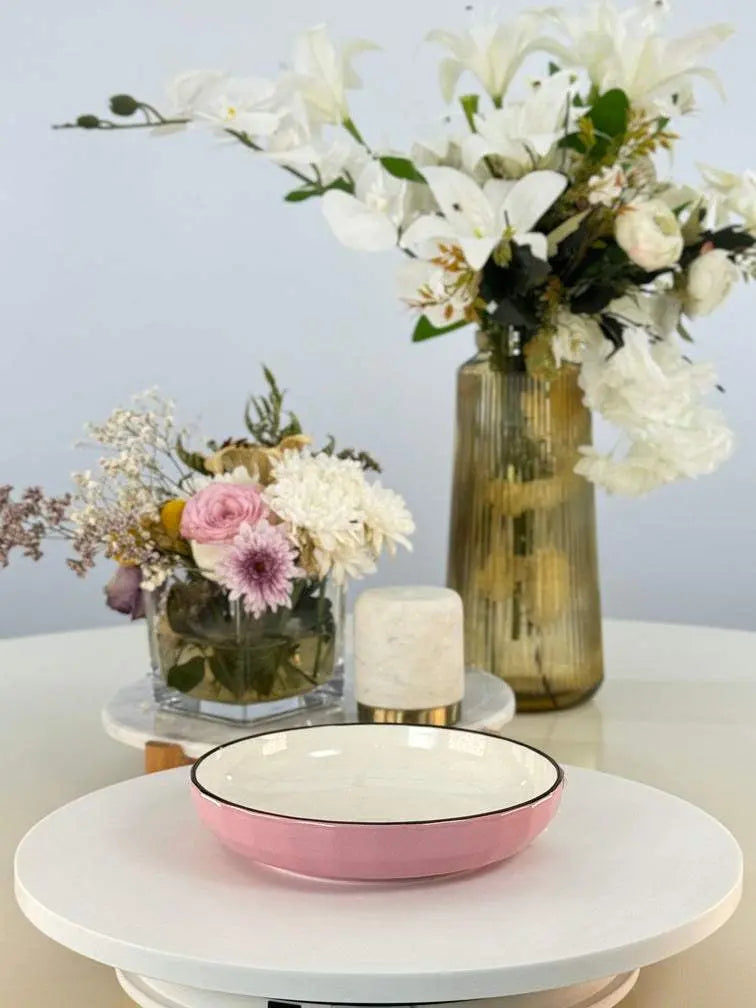 Bols+assiette 600 DA/personne ROSE ou BLEU Bol brillant