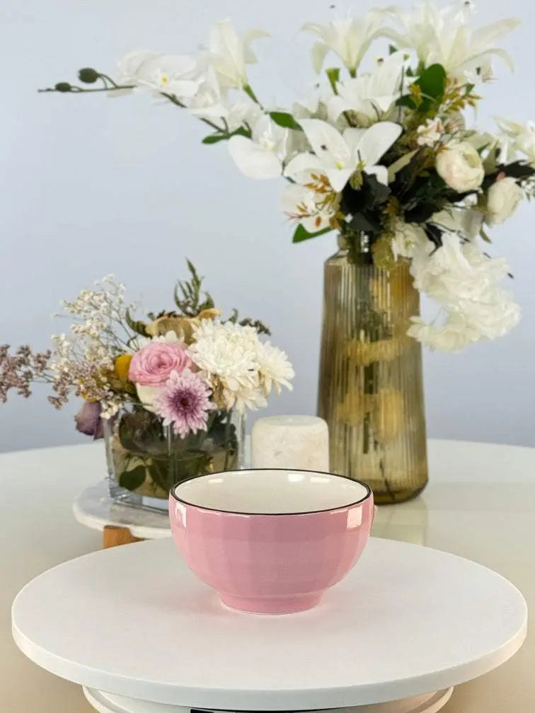 Bols+assiette 600 DA/personne ROSE ou BLEU Bol brillant