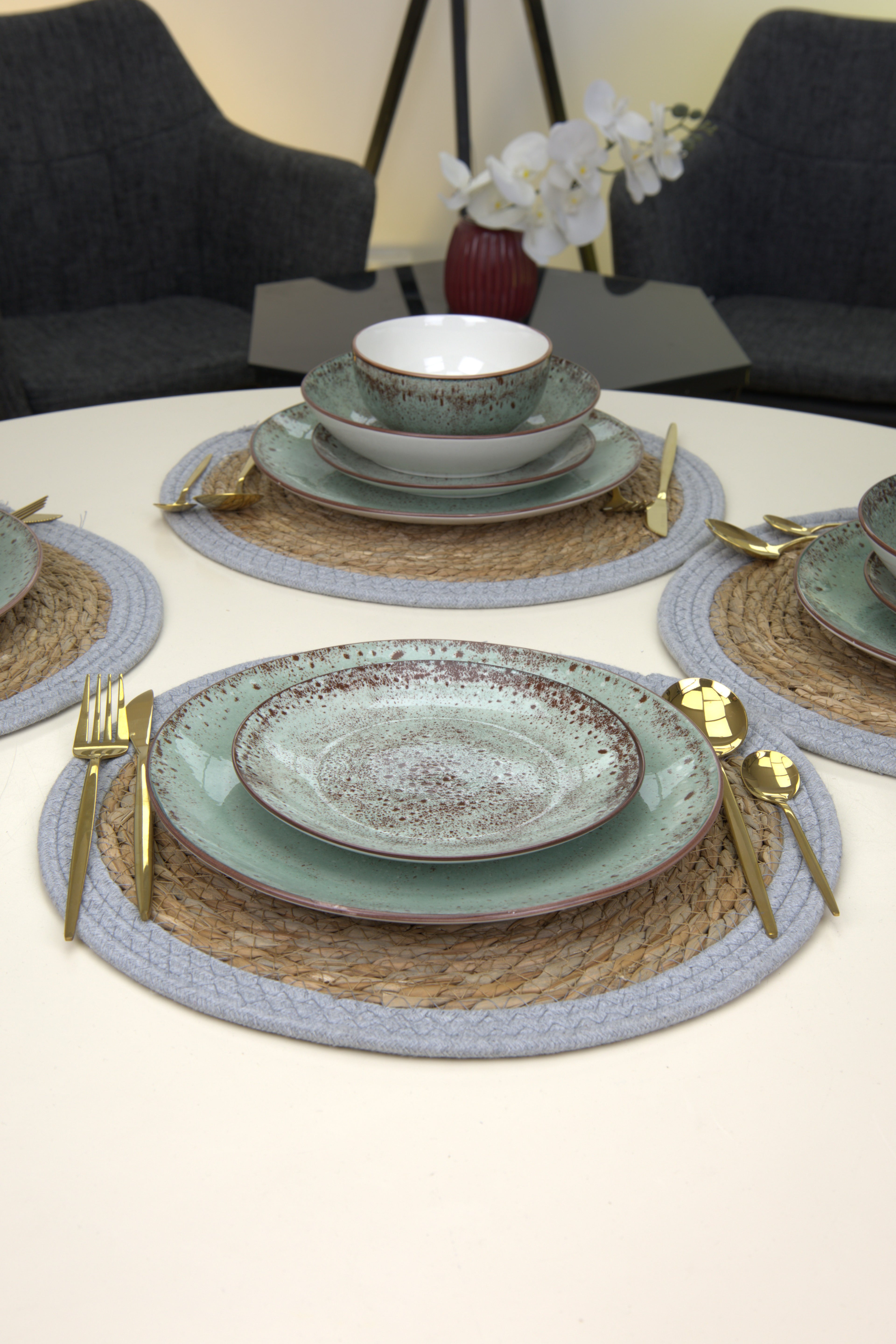 Service de table 24 pièces 🍽️ |Collection Jardin d’Olive