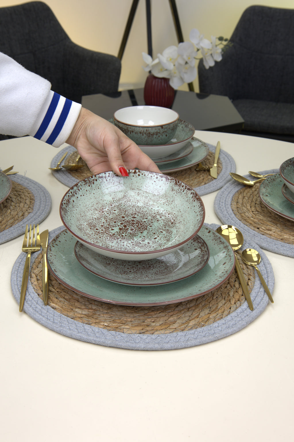 Service de table 24 pièces 🍽️ |Collection Jardin d’Olive