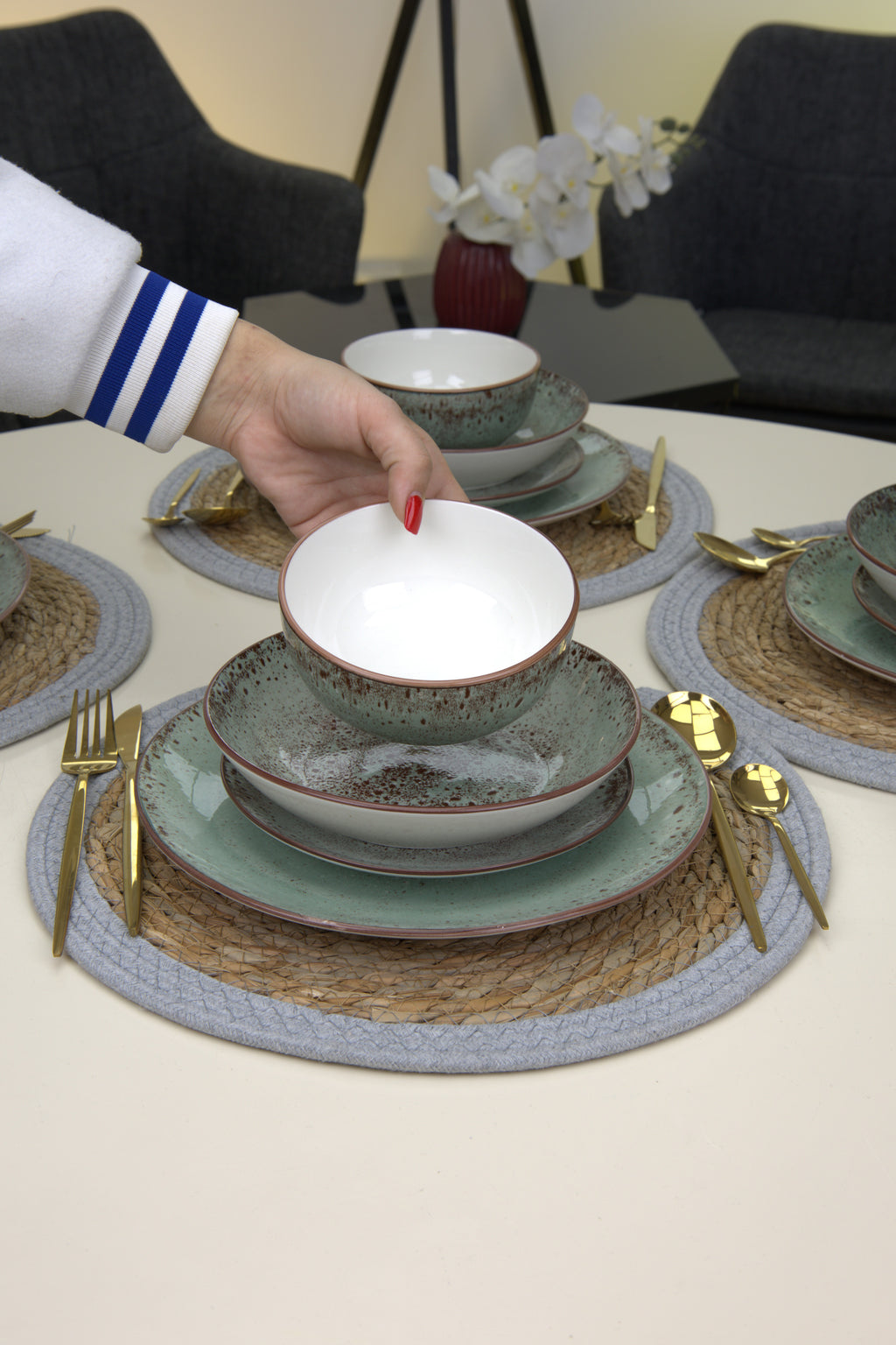 Service de table 24 pièces 🍽️ |Collection Jardin d’Olive