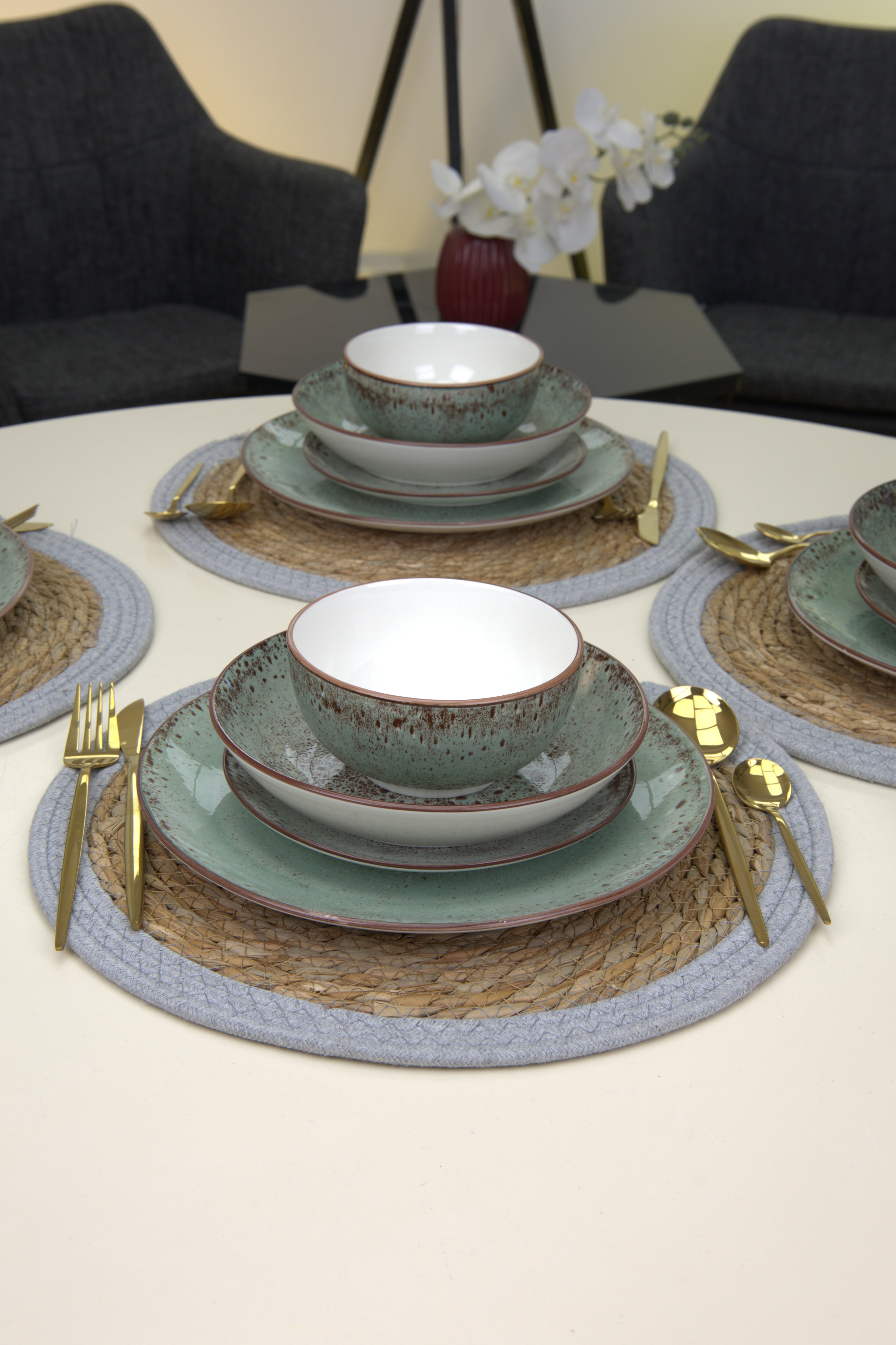 Service de table 24 pièces 🍽️ |Collection Jardin d’Olive