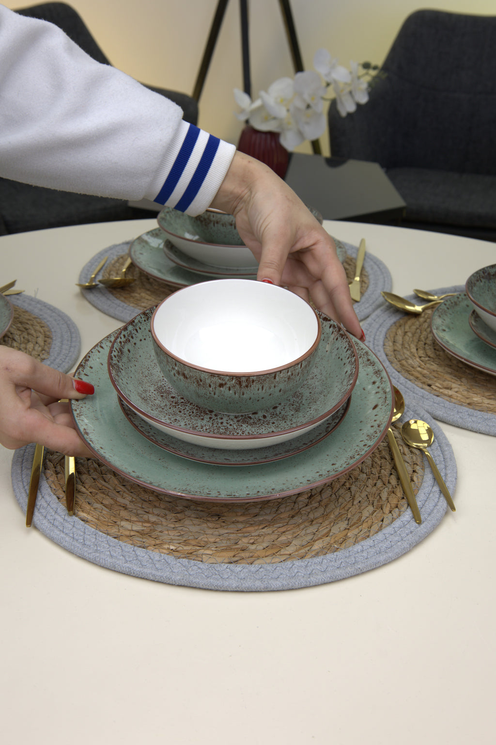 Service de table 24 pièces 🍽️ |Collection Jardin d’Olive