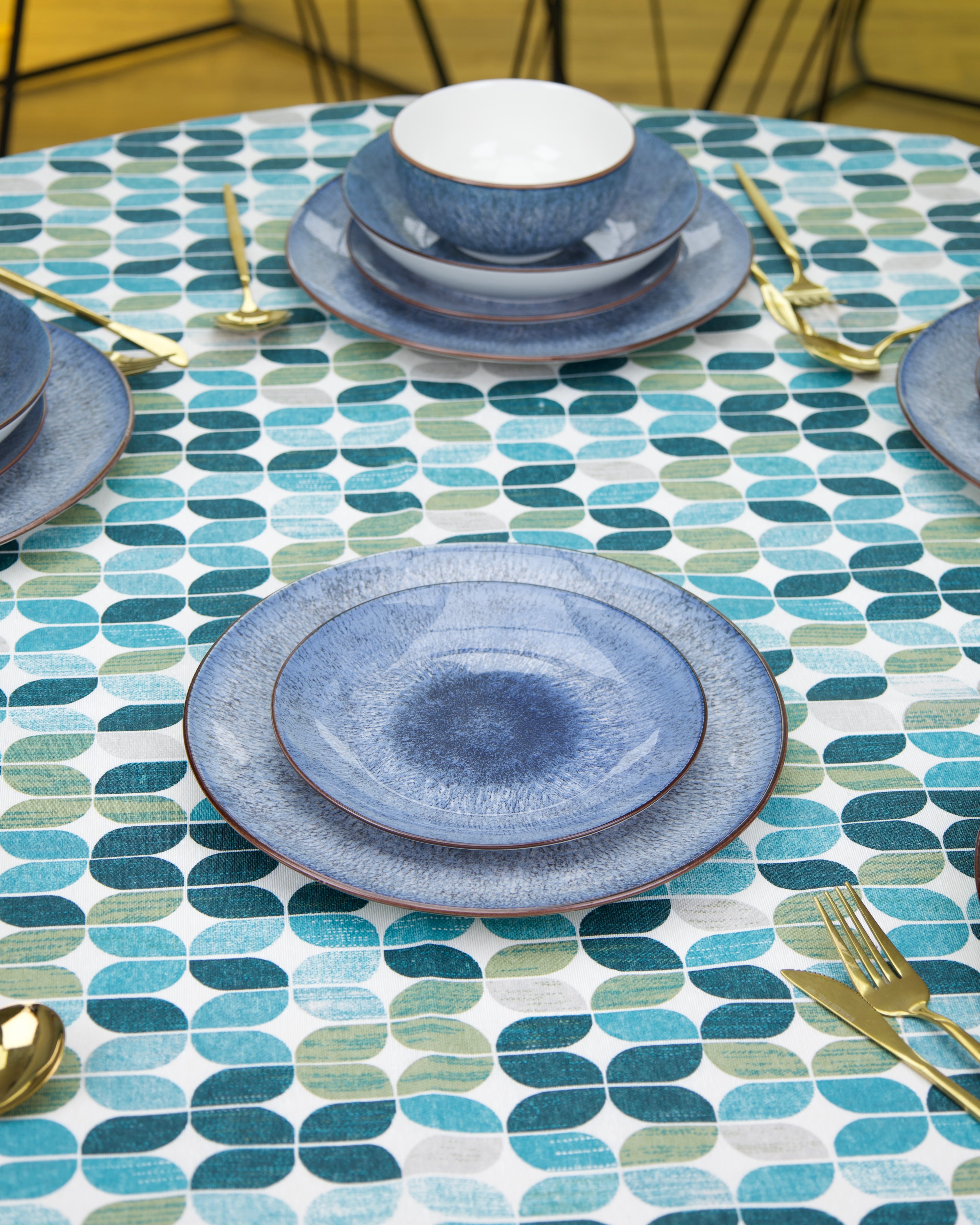 🔹 Service en Céramique Bleu – 24 Pièce