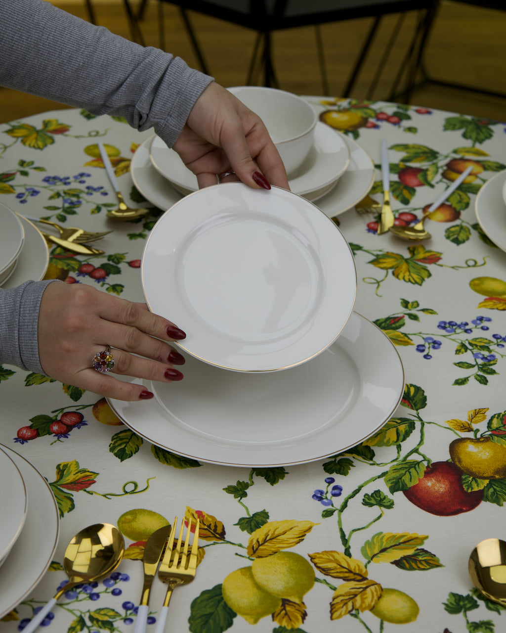 Service en Céramique Blanc – 24 Pièces