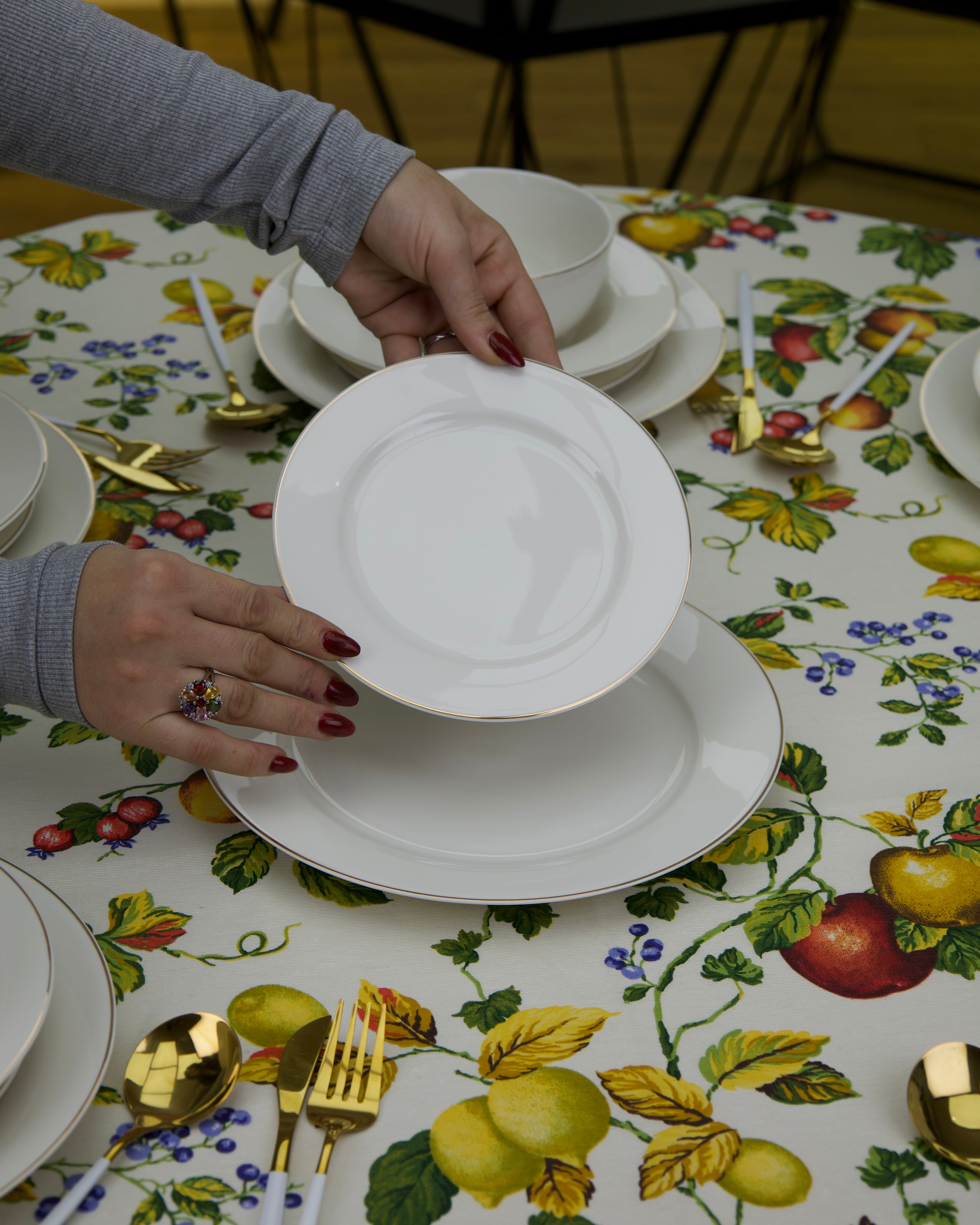 Service en Céramique Blanc – 24 Pièces