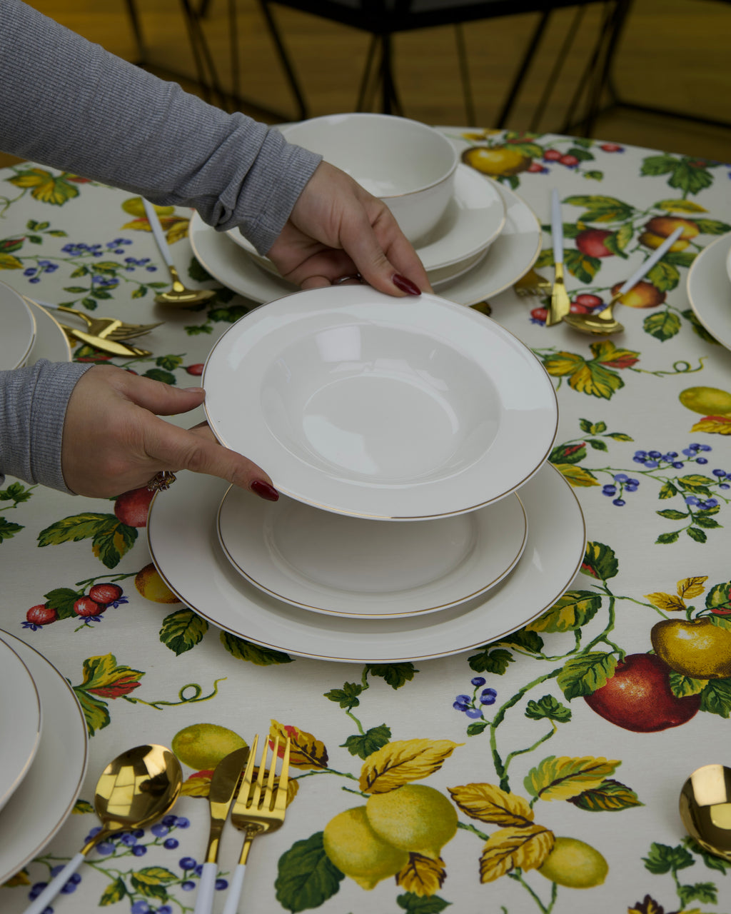 Service en Céramique Blanc – 24 Pièces