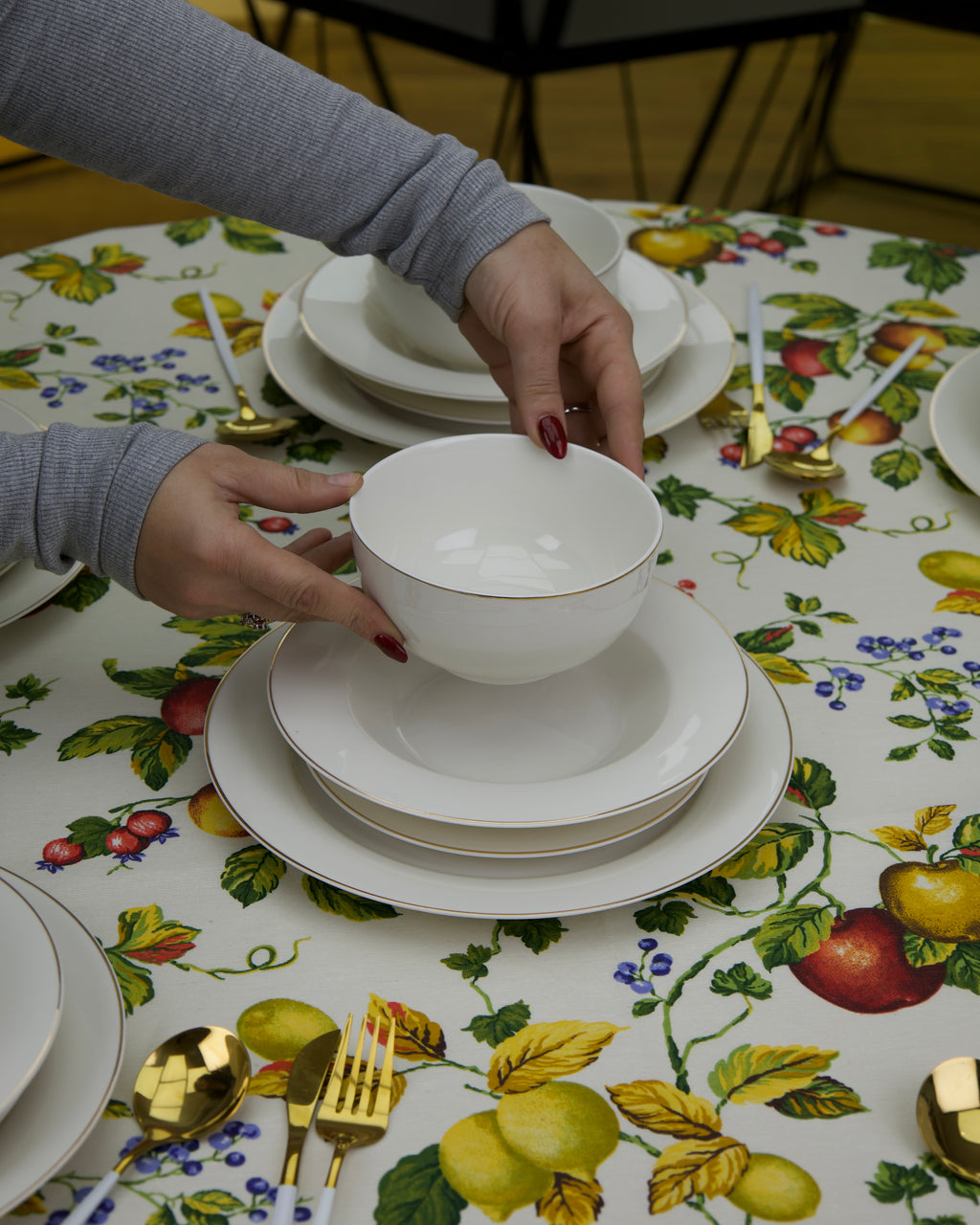 Service en Céramique Blanc – 24 Pièces