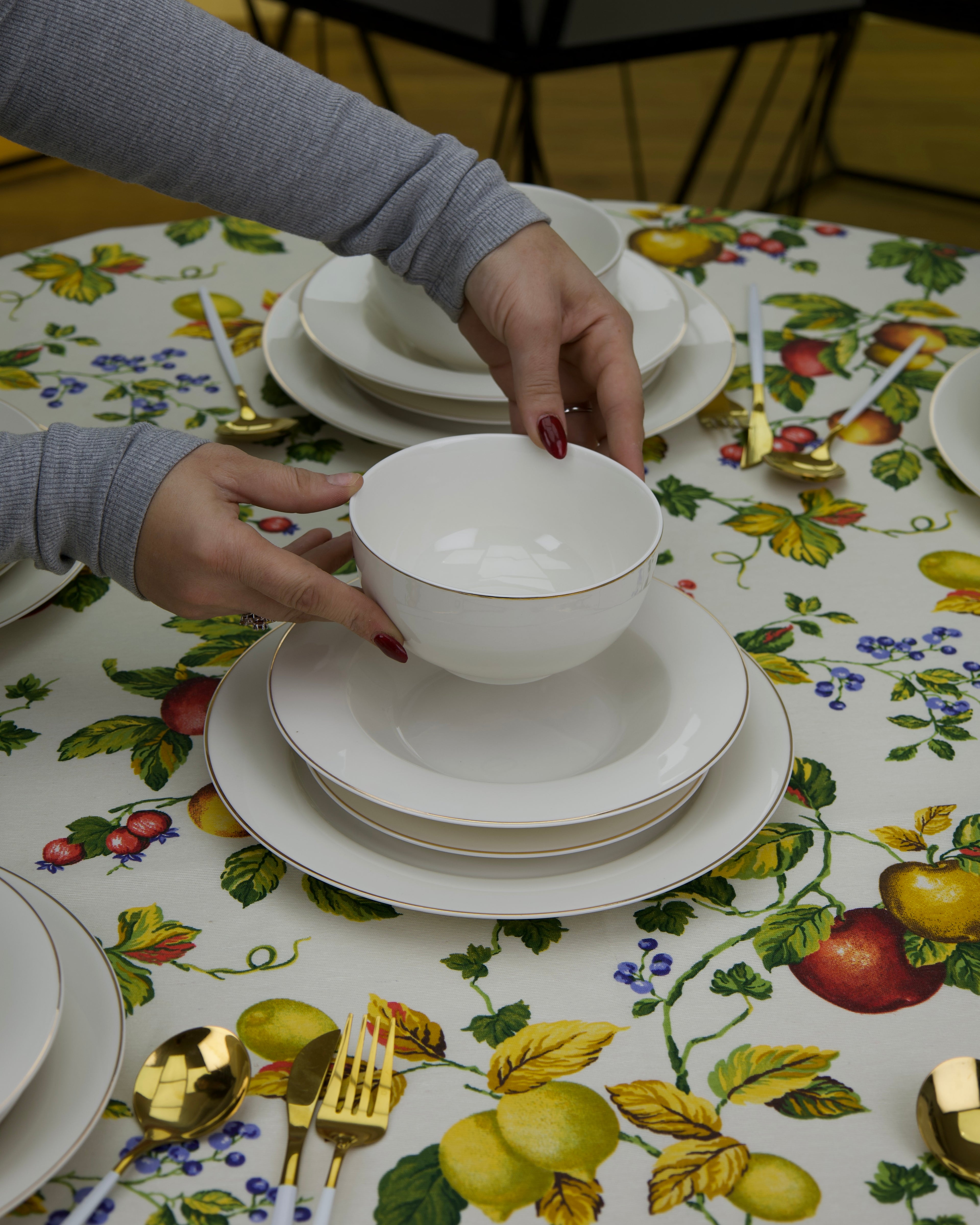 Service en Céramique Blanc – 24 Pièces