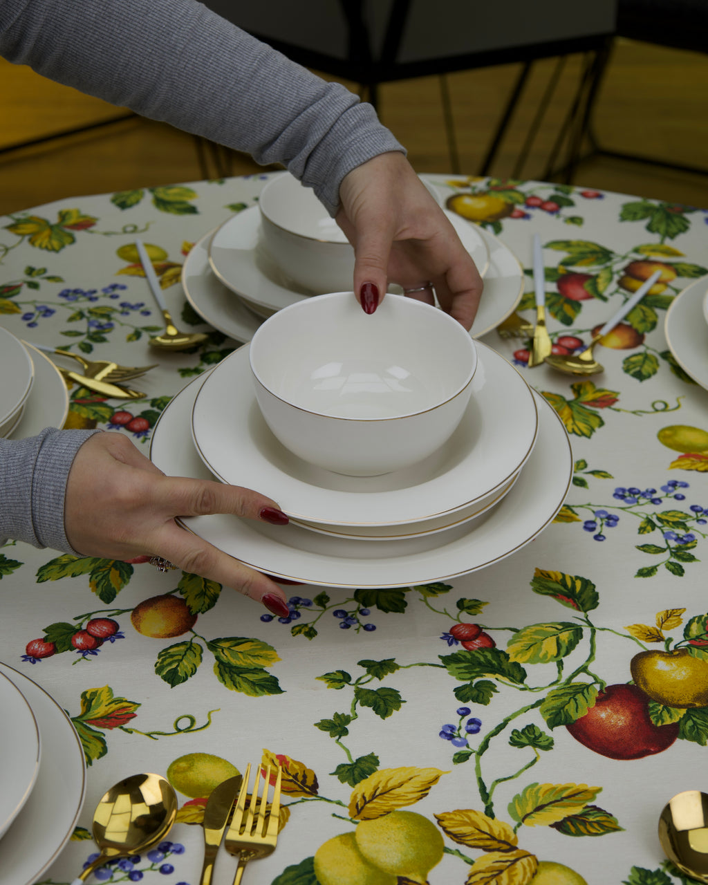 Service en Céramique Blanc – 24 Pièces