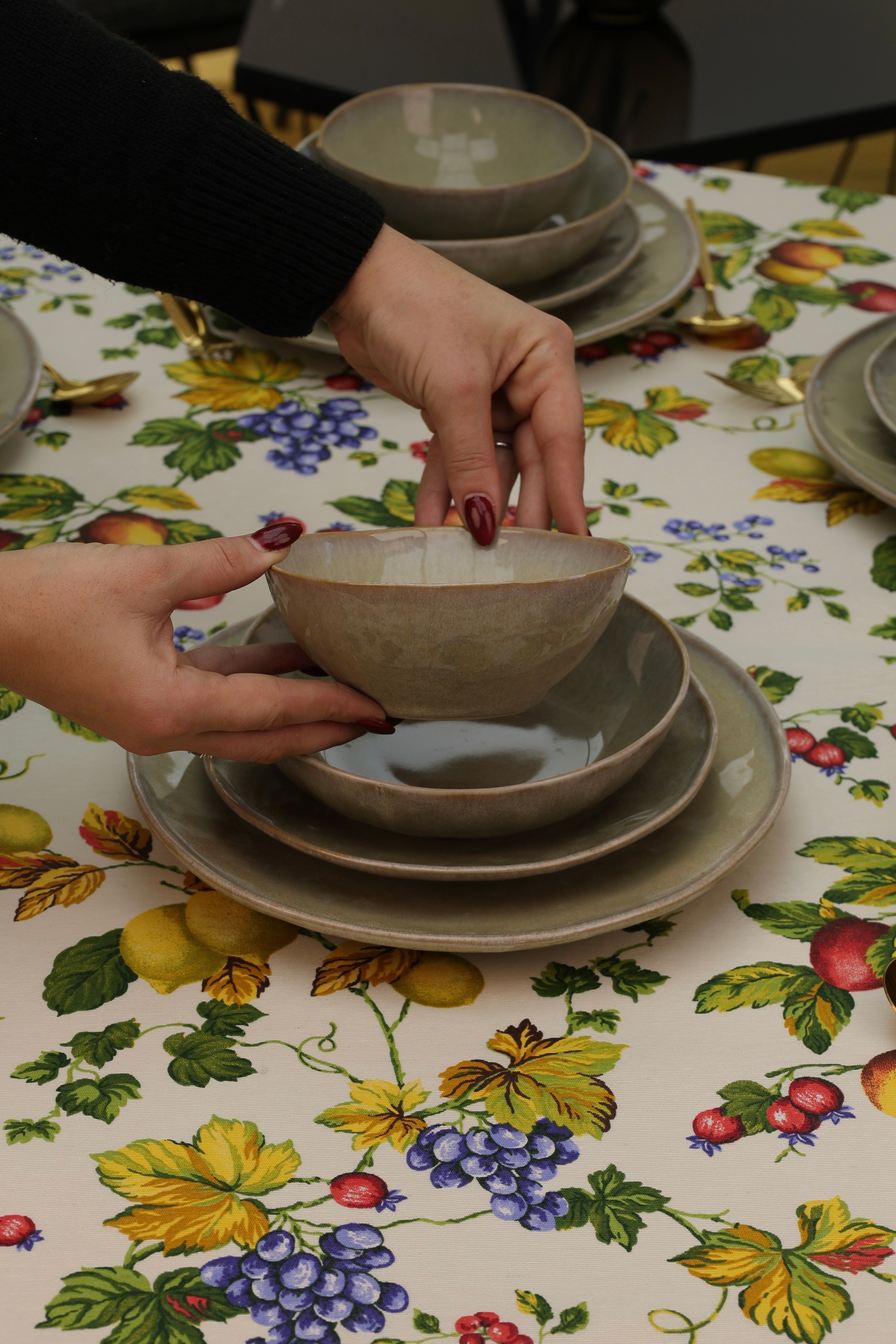 Service en céramique 24 pièces – Beige Sauge