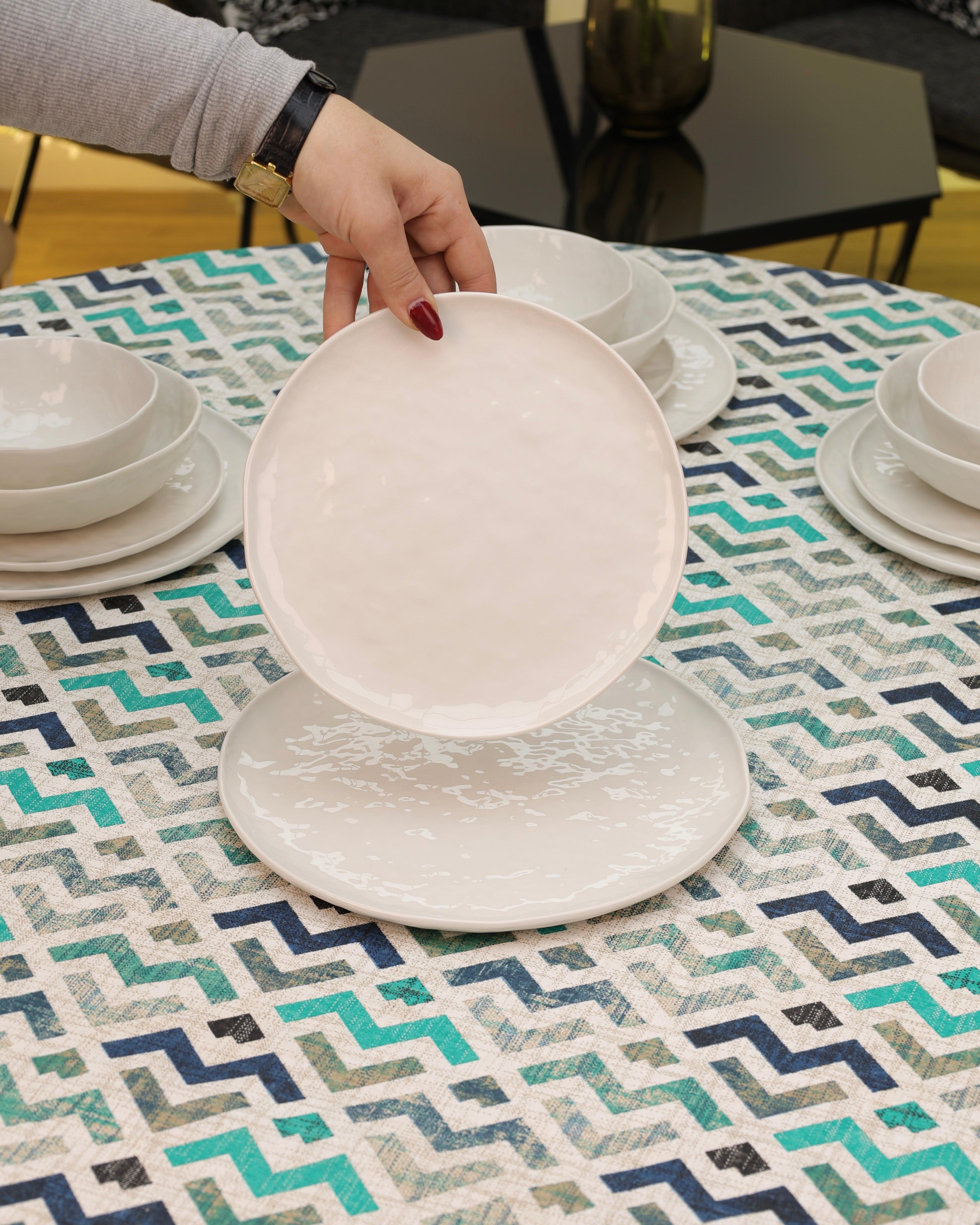 Service en Céramique Blanc – 24 Pièces