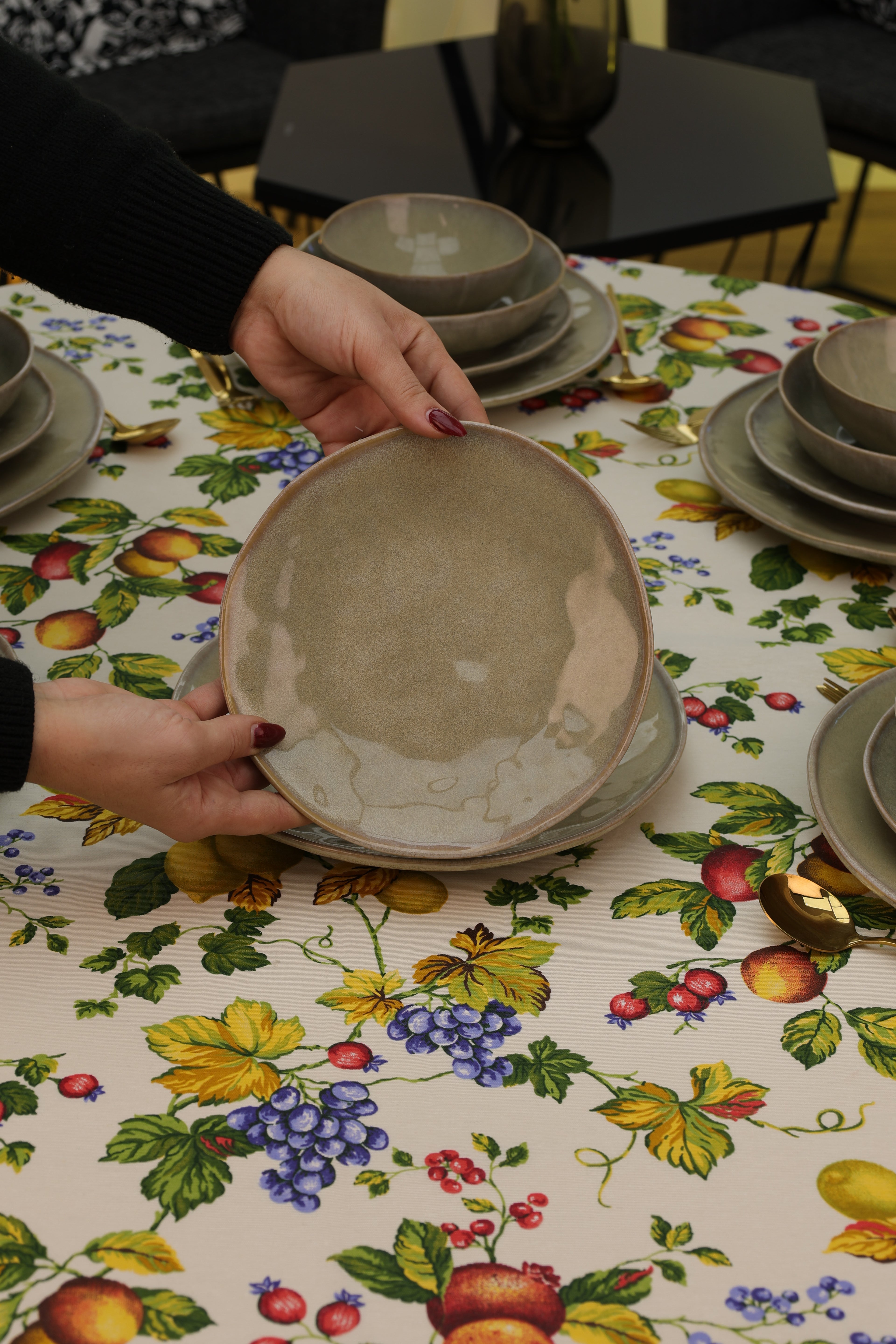 Service en céramique 24 pièces – Beige Sauge