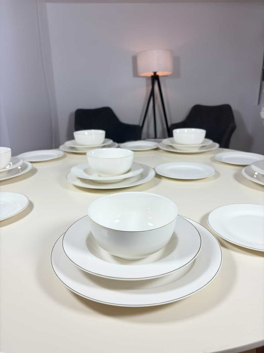 Service  Blanc en Porcelaine ROND