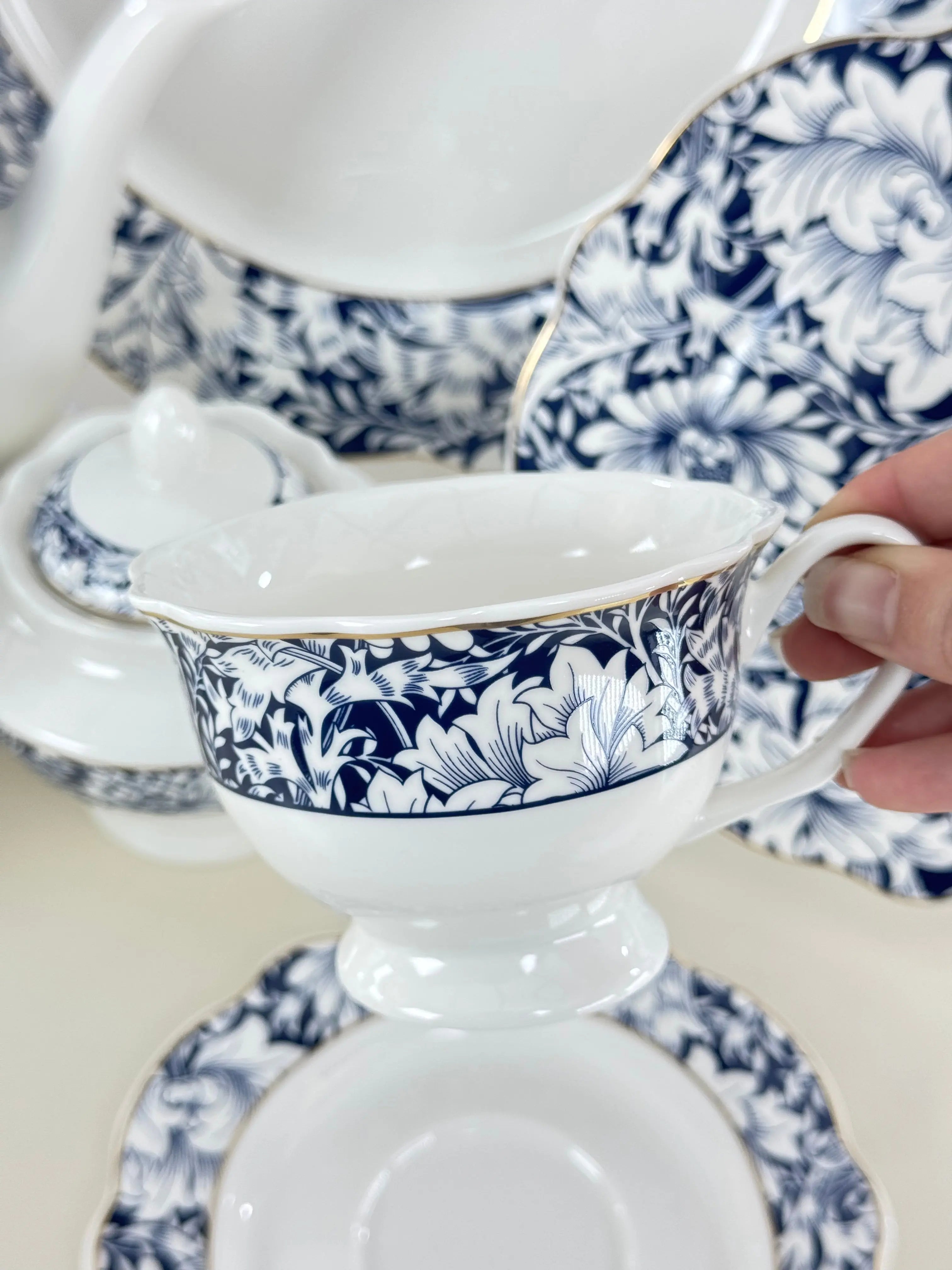 Service à café au lait 15 pièces Bol brillant