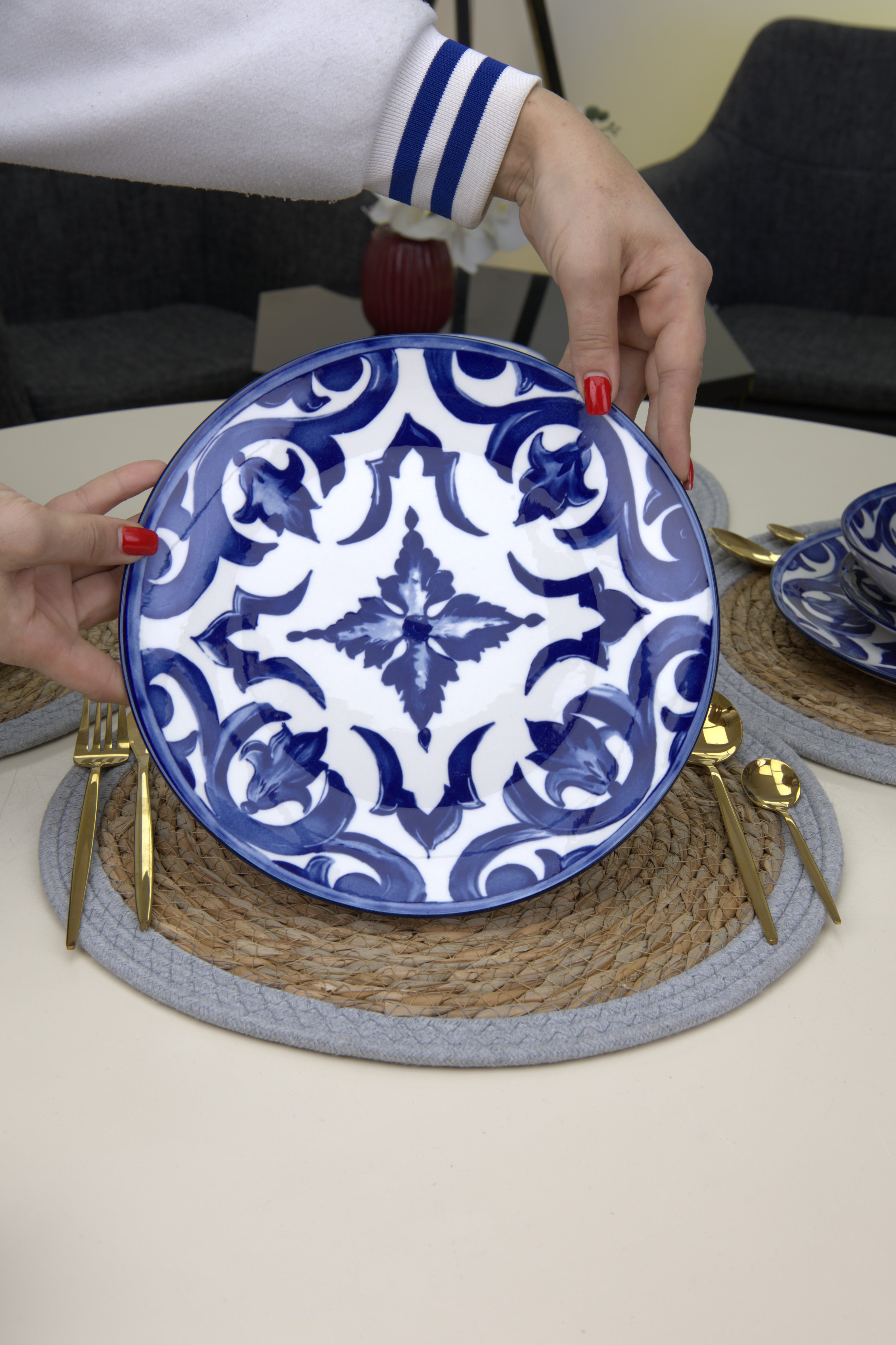 ✨ Service de table premium – 18 pièces ✨Collection Bleu Majorelle💙