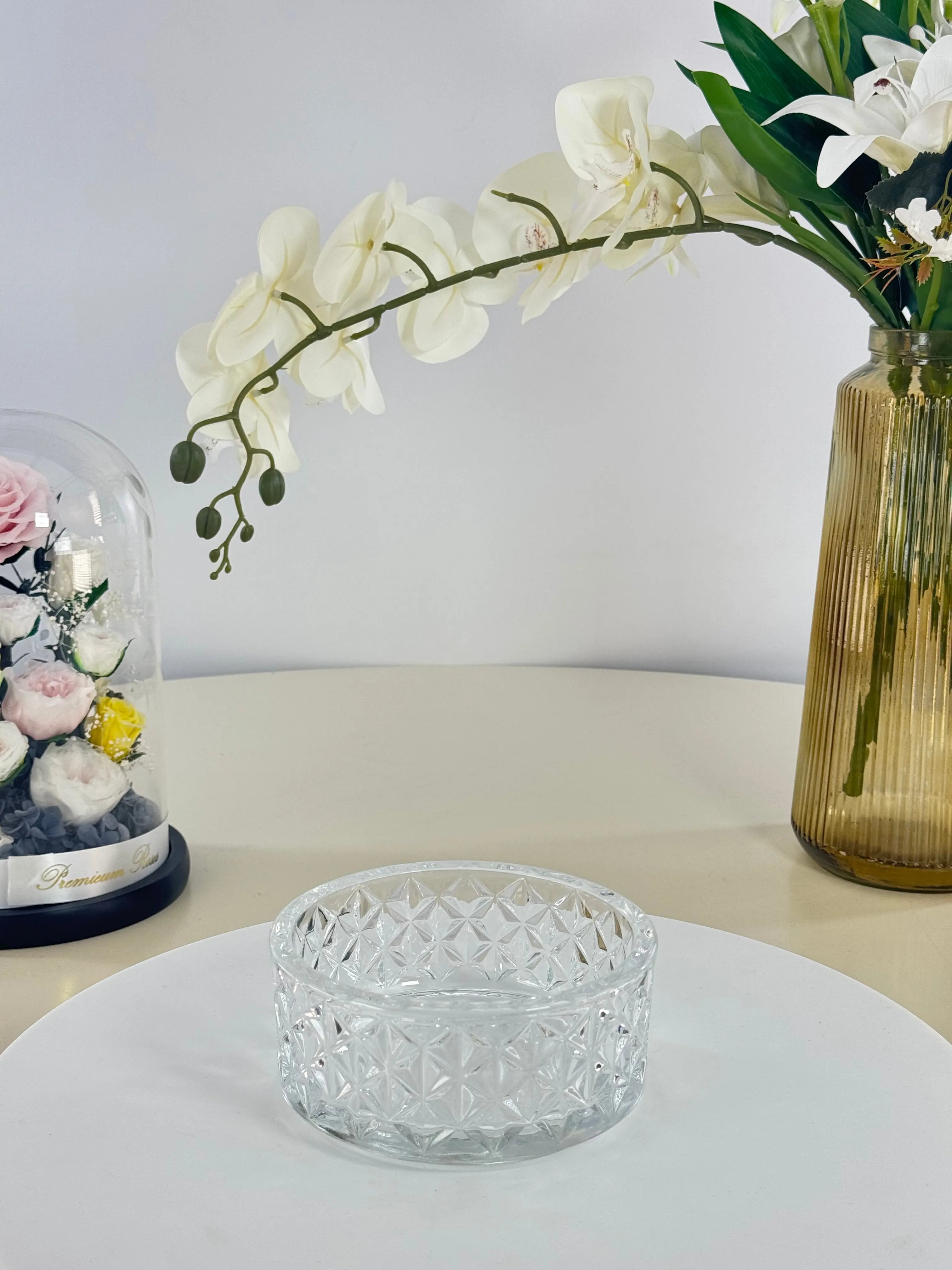 Bonbonnière en verre à 3 étages Bol brillant