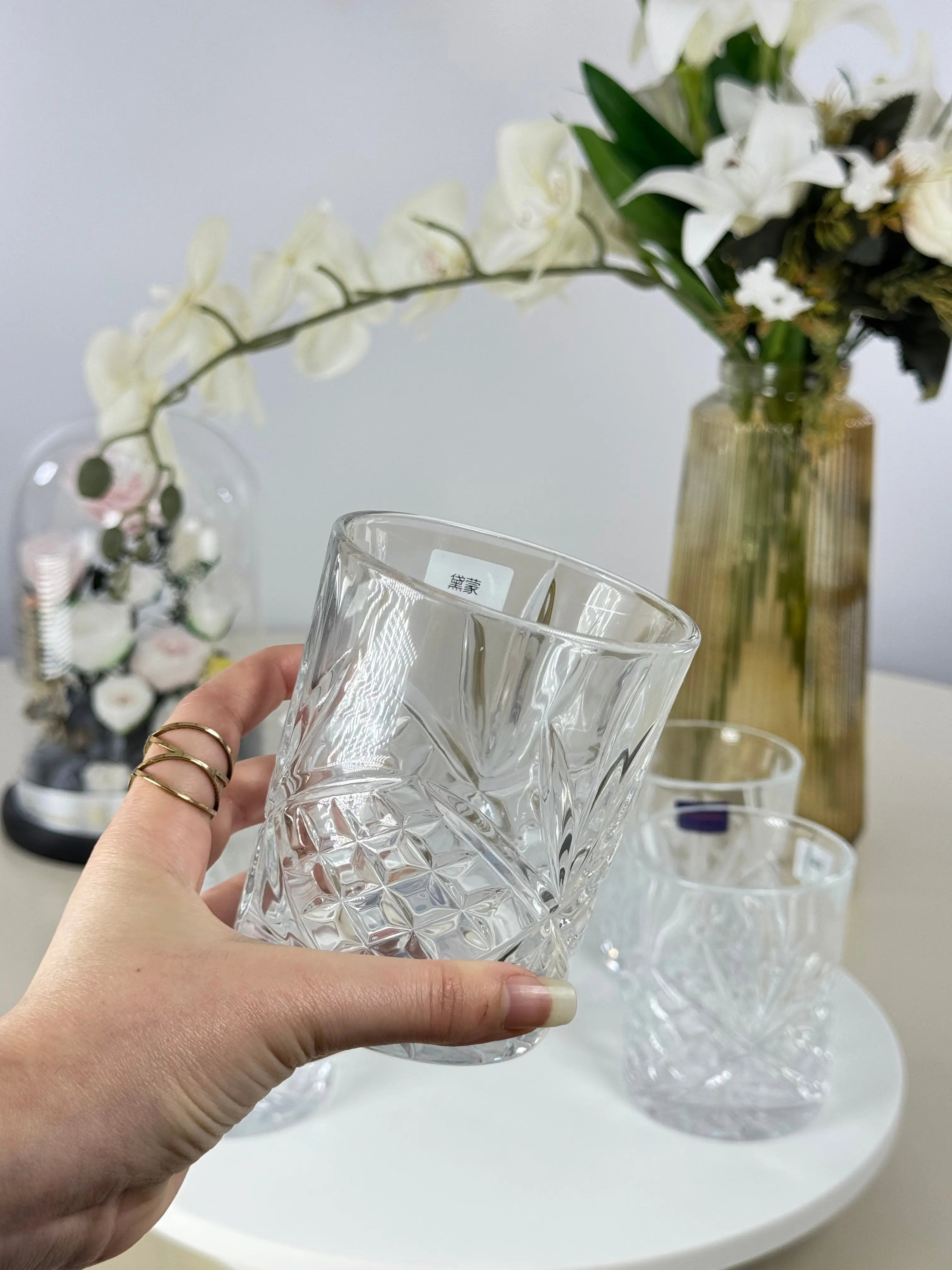 6 verres transparent Bol brillant
