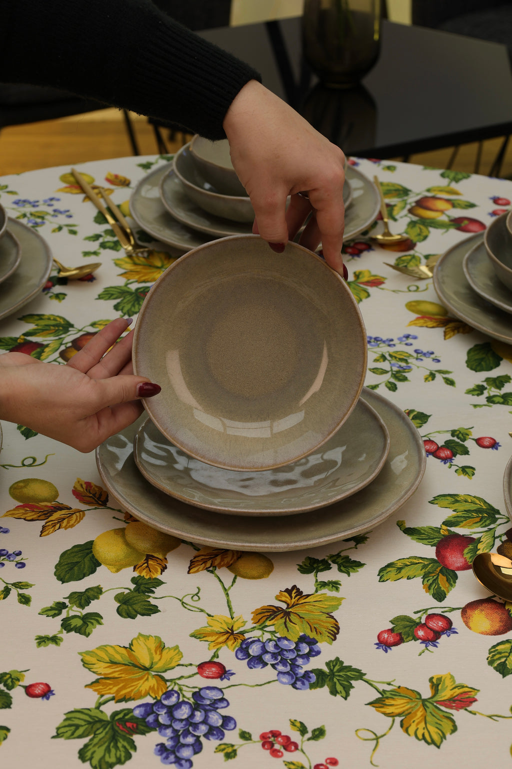 Service en céramique 24 pièces – Beige Sauge