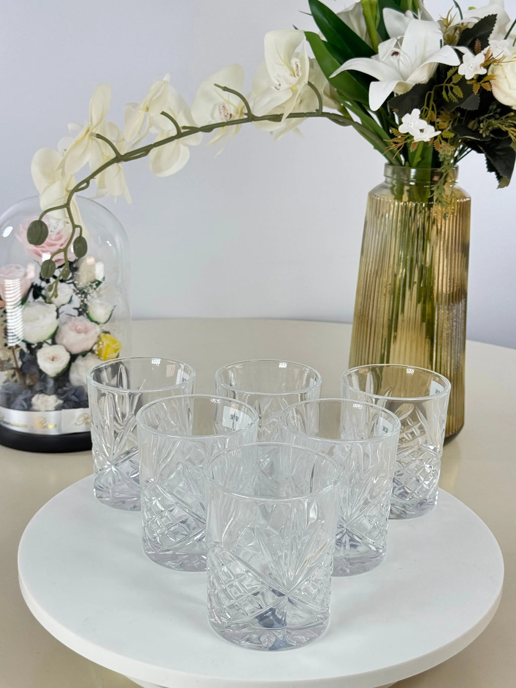 6 verres transparent Bol brillant