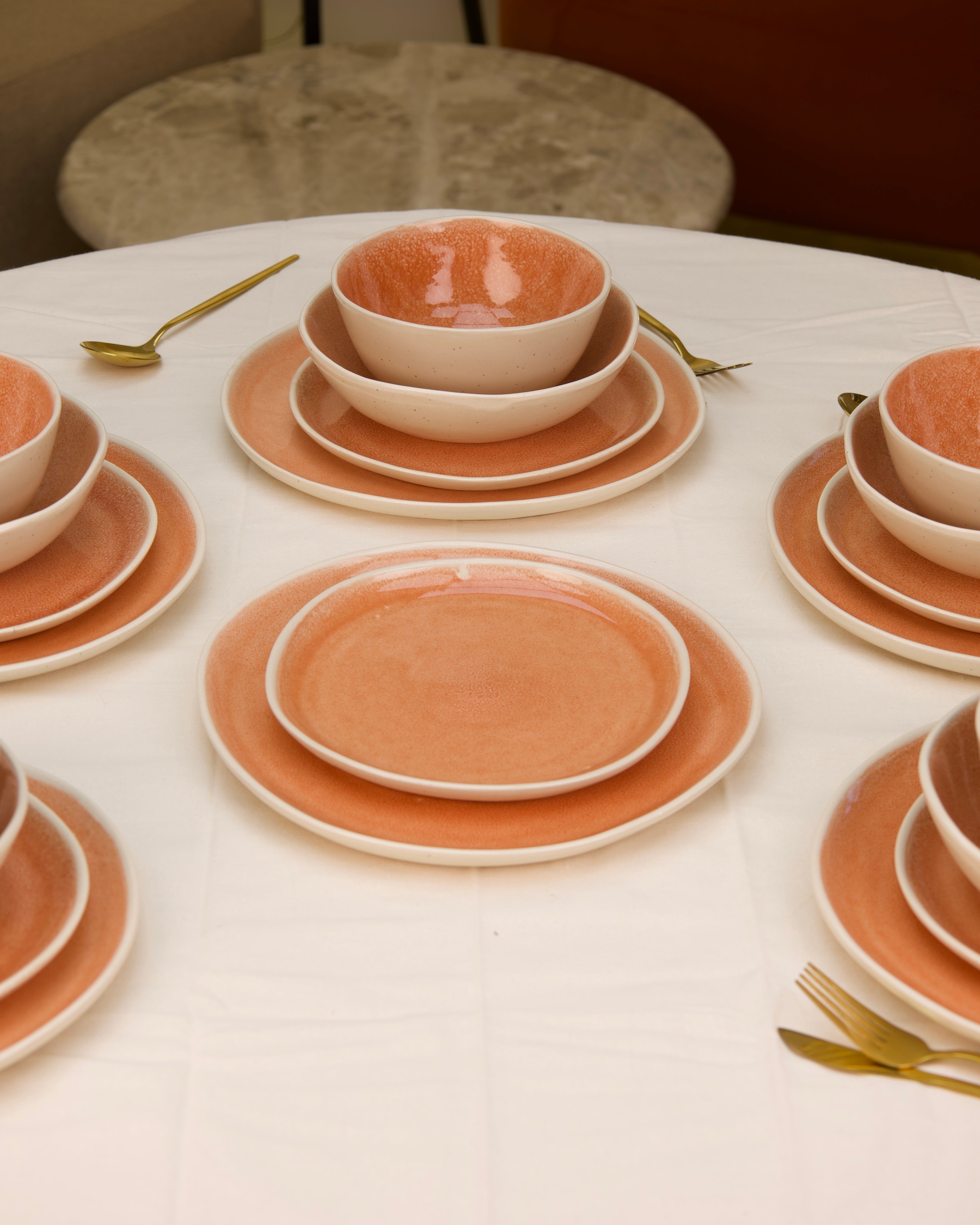 Service en céramique – 24 pièces Couleur Terracotta