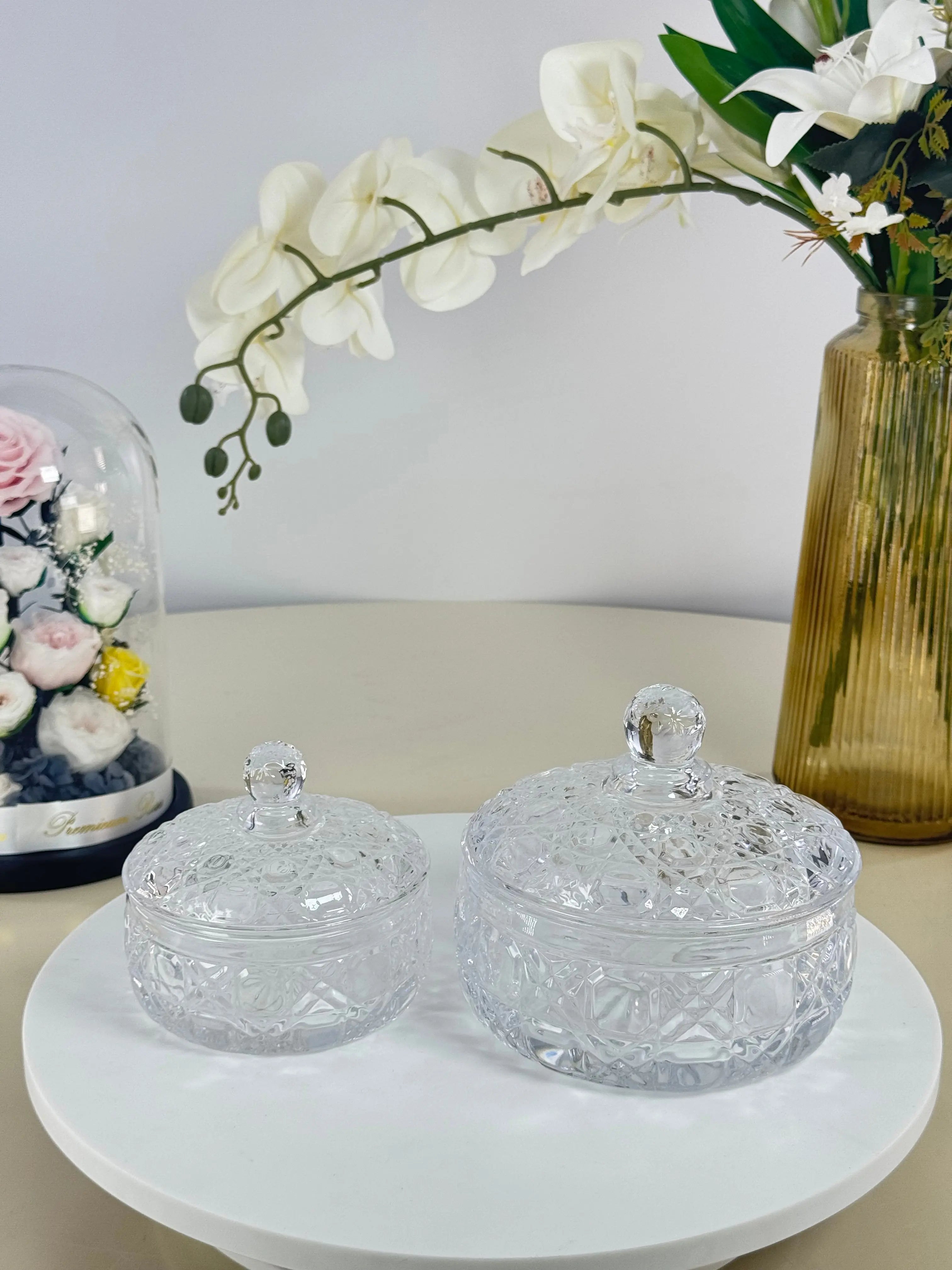 Sucriers en verres lot de 2 Bol brillant