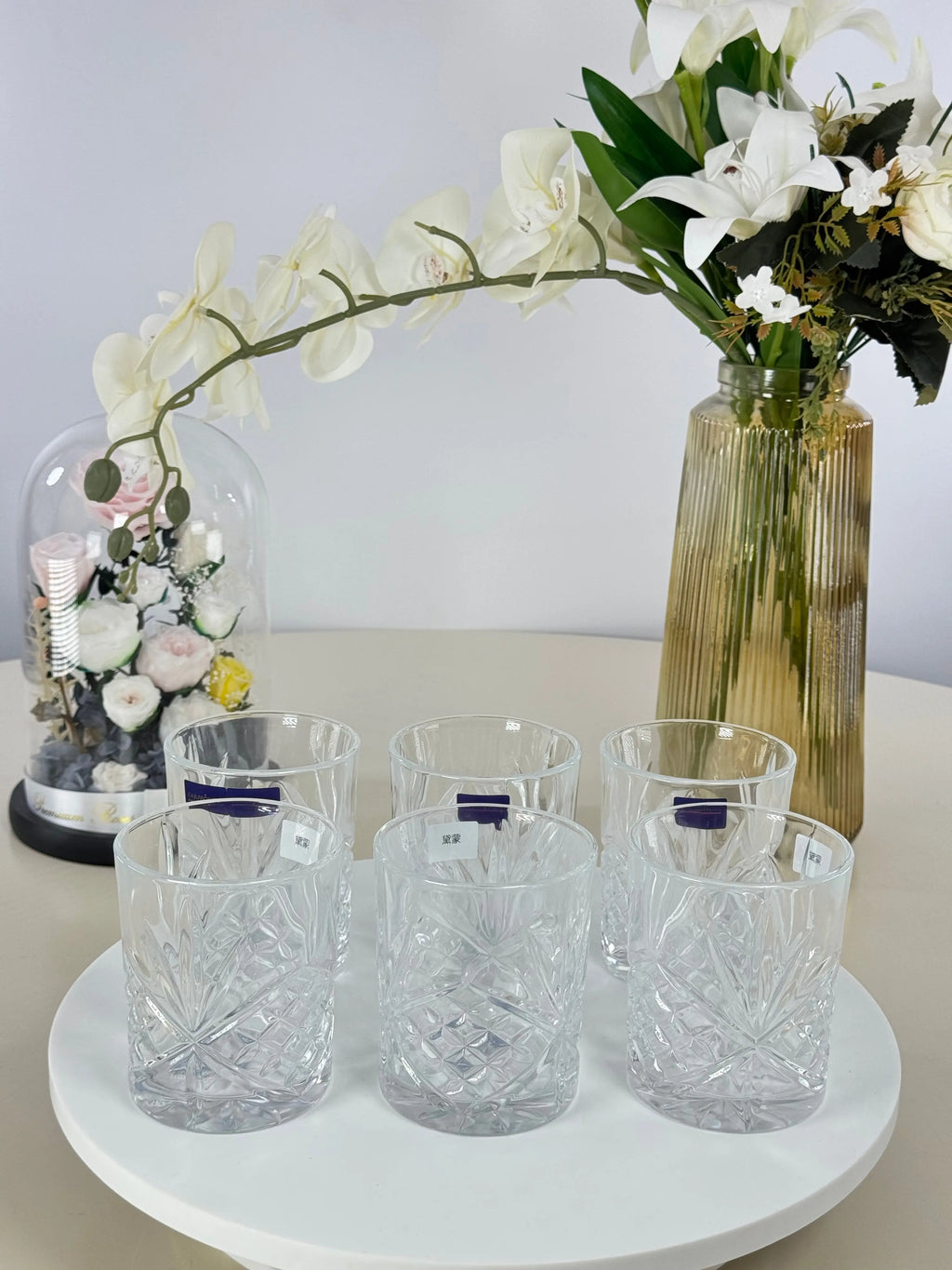 6 verres transparent Bol brillant