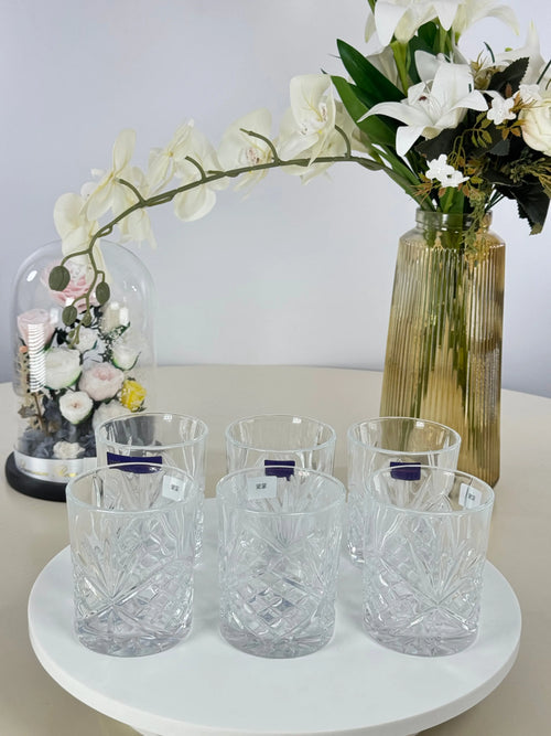 6 verres transparent Bol brillant