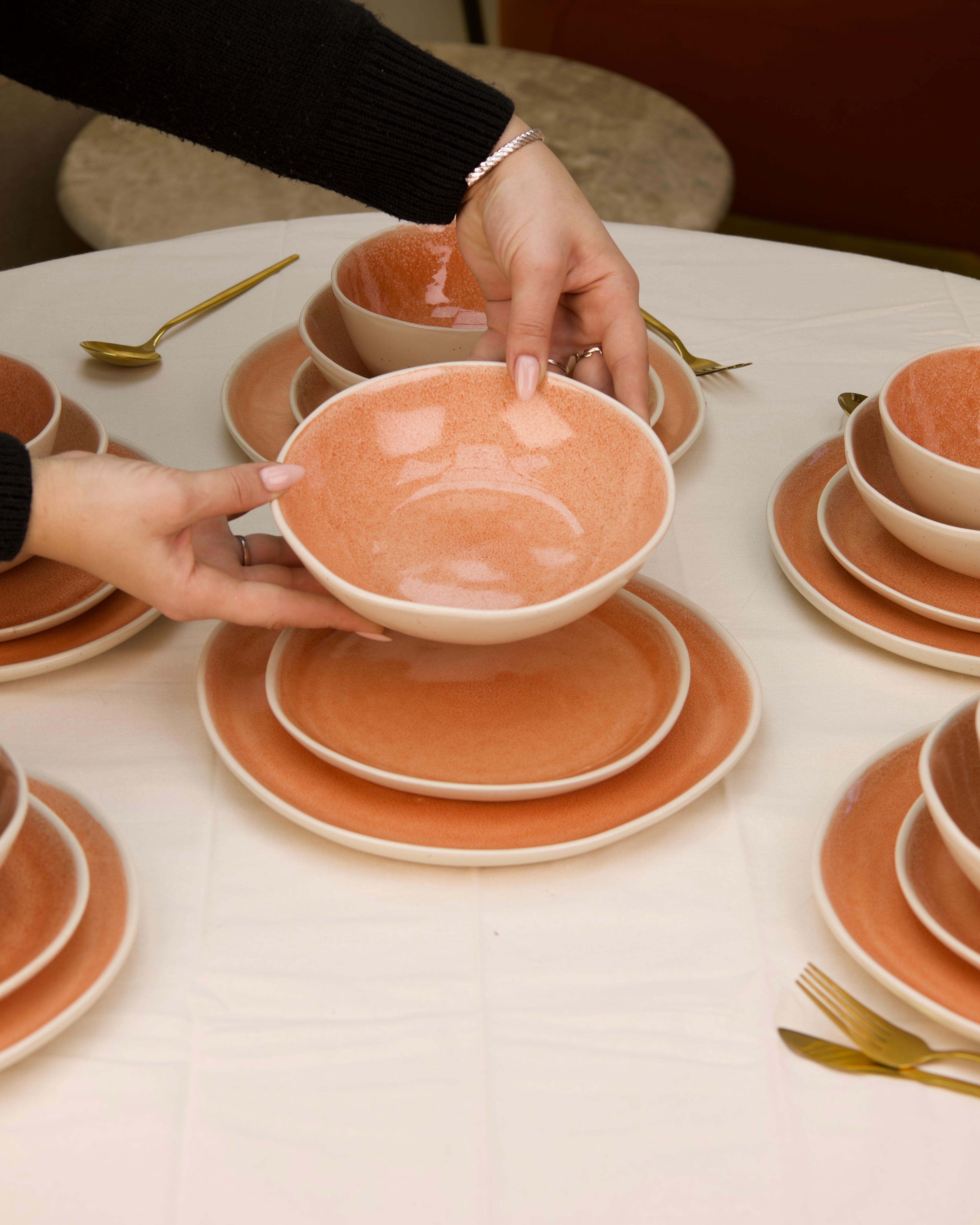 Service en céramique – 24 pièces Couleur Terracotta