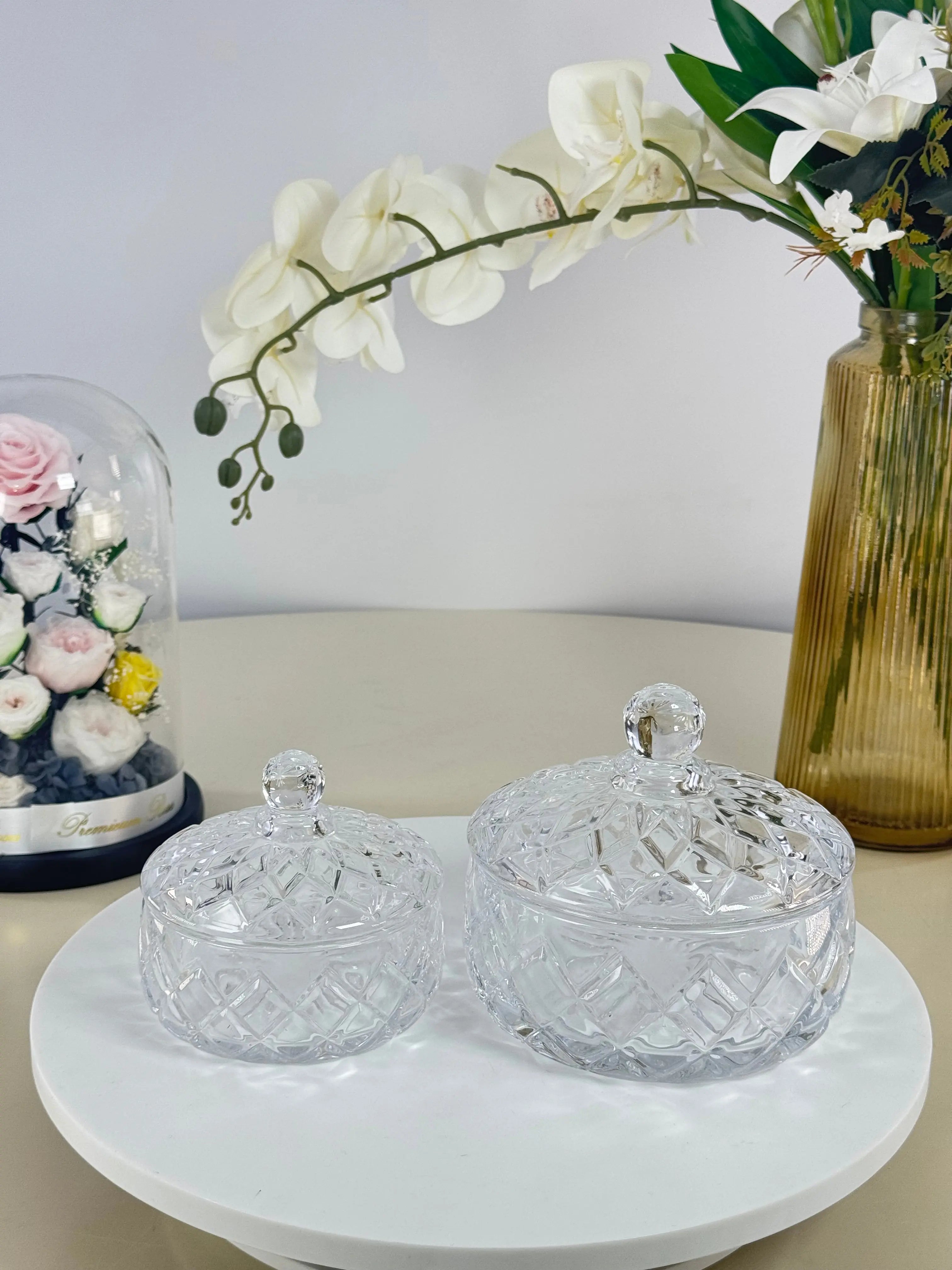 Sucriers en verres lot de 2 Bol brillant