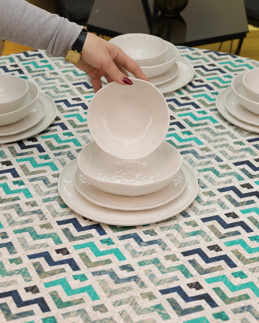 Service en Céramique Blanc – 24 Pièces