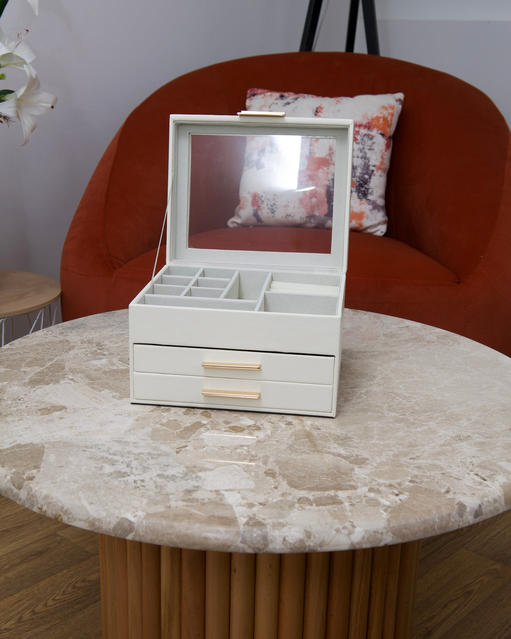 Boîte à bijoux 3 étages - blanc