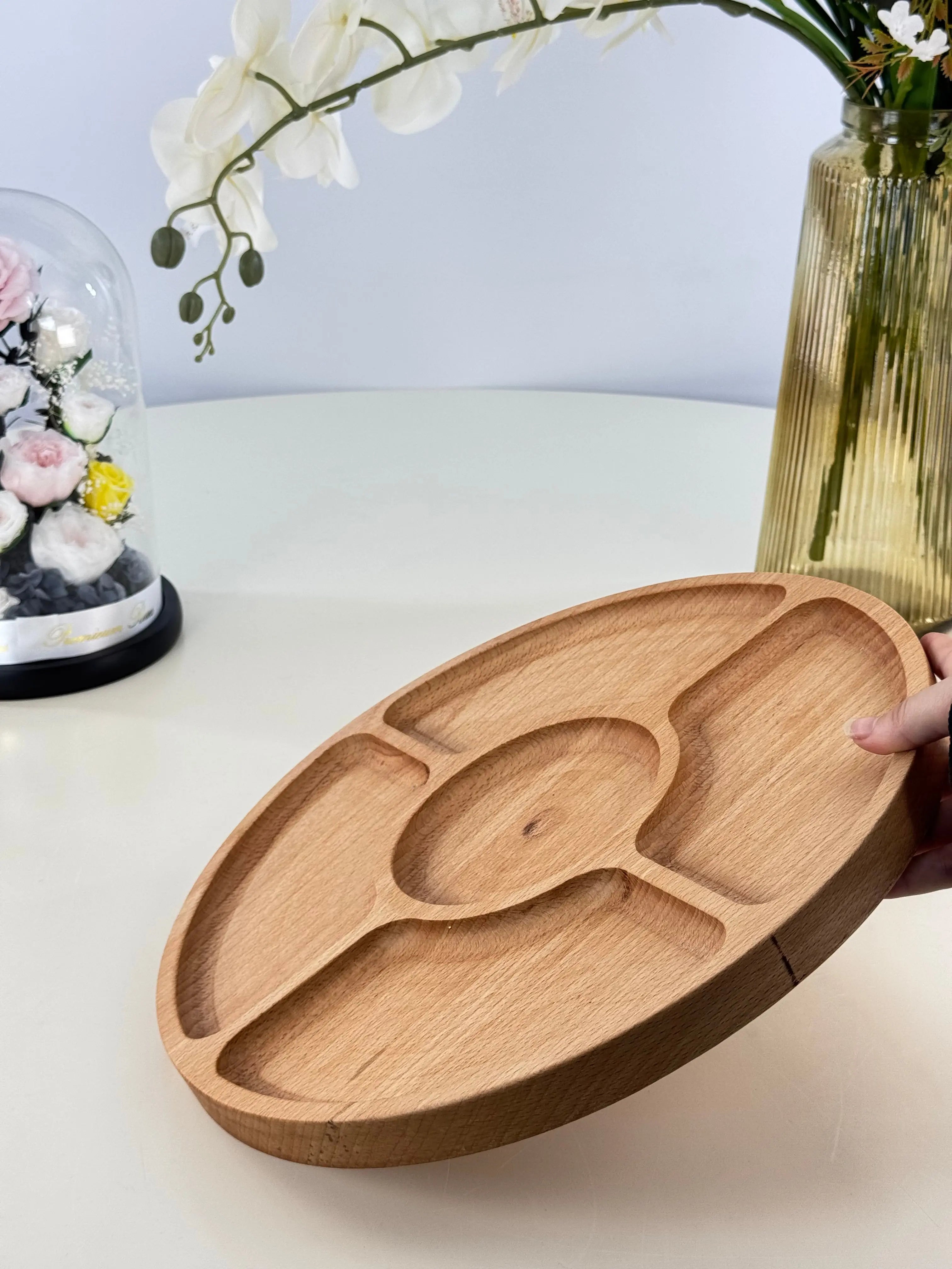 Plateau en bois pour moukasarat Bol brillant