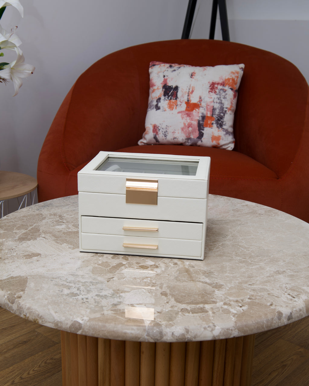 Boîte à bijoux 3 étages - blanc