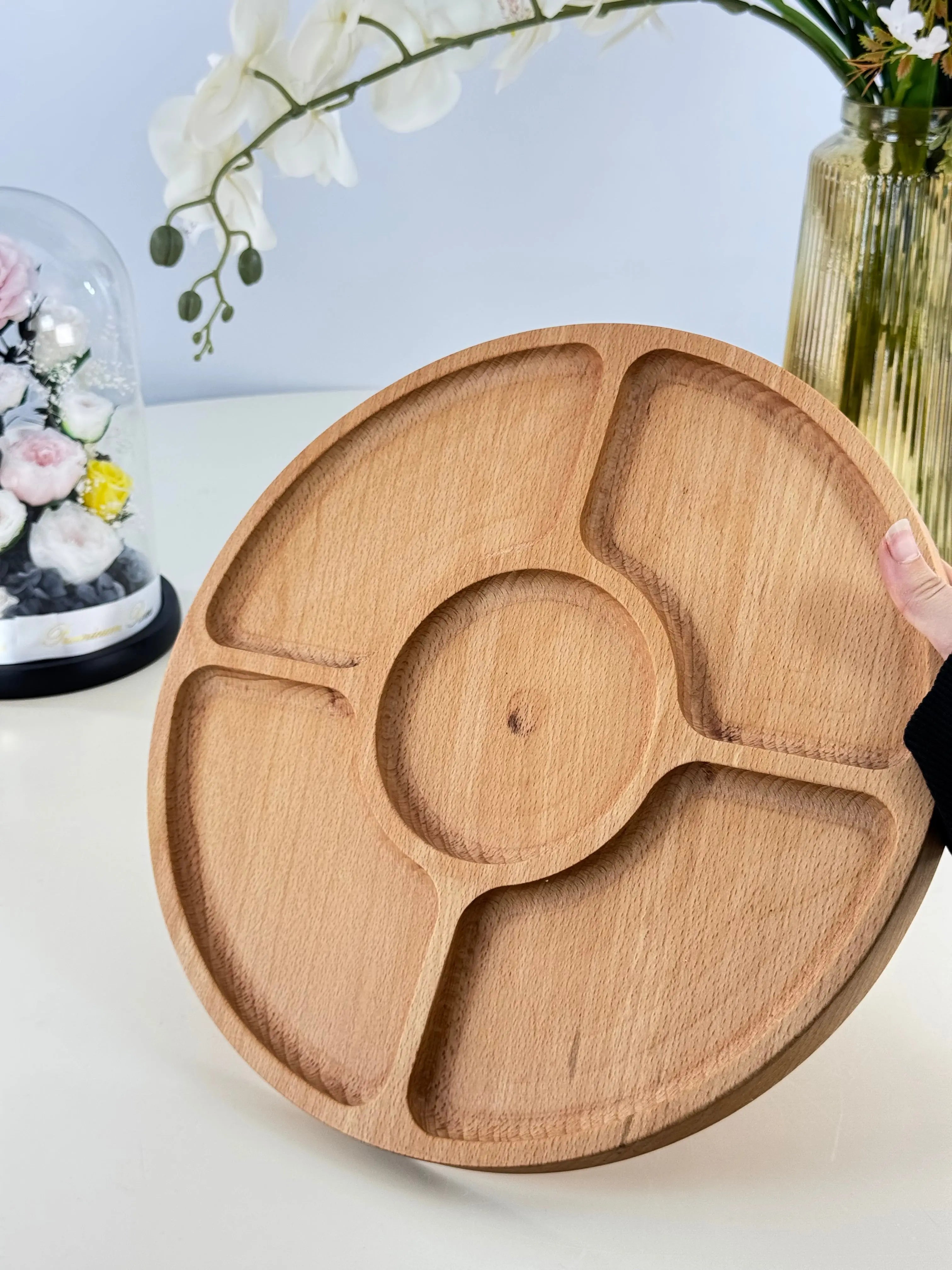 Plateau en bois pour moukasarat Bol brillant