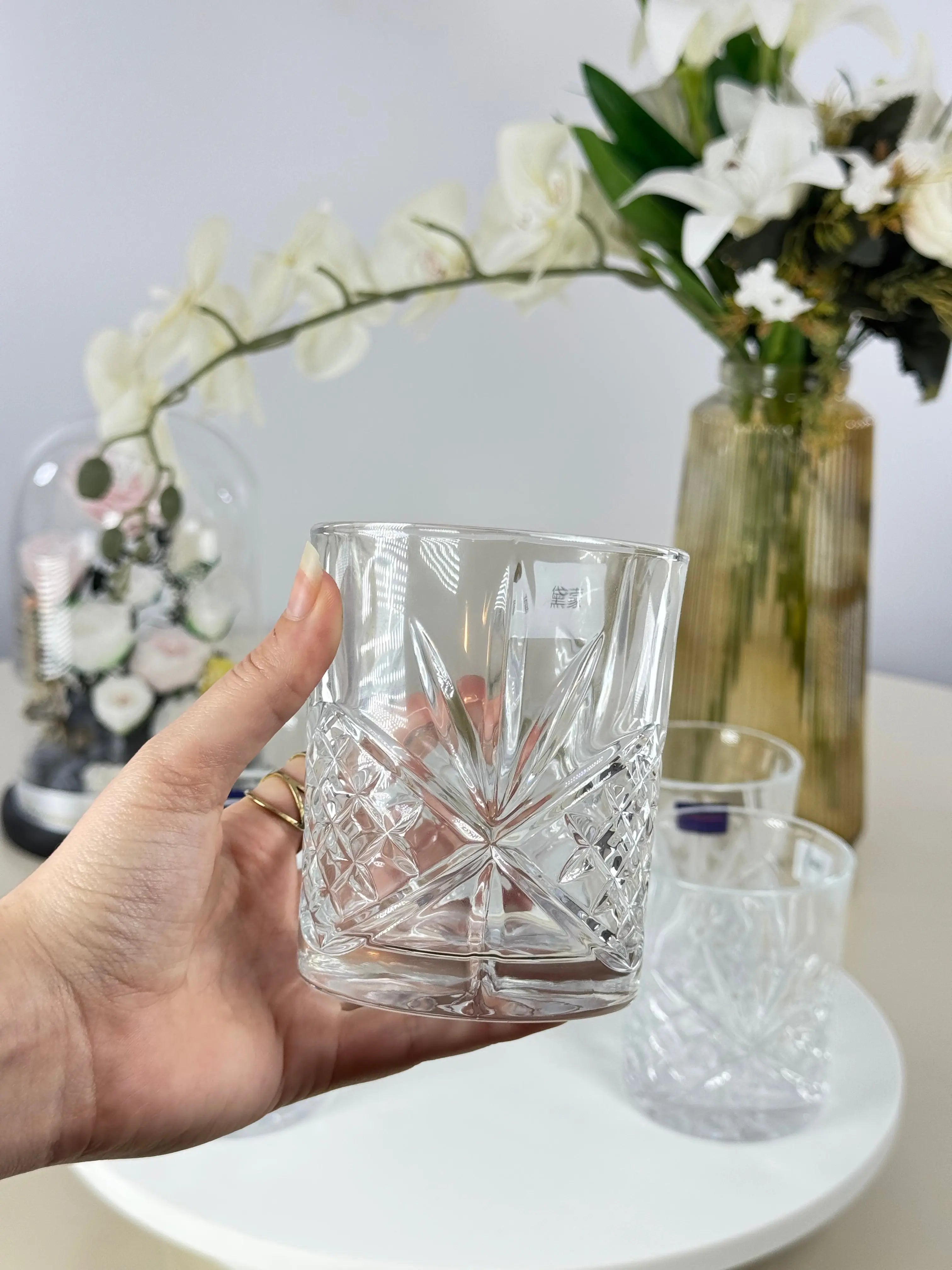 6 verres transparent Bol brillant