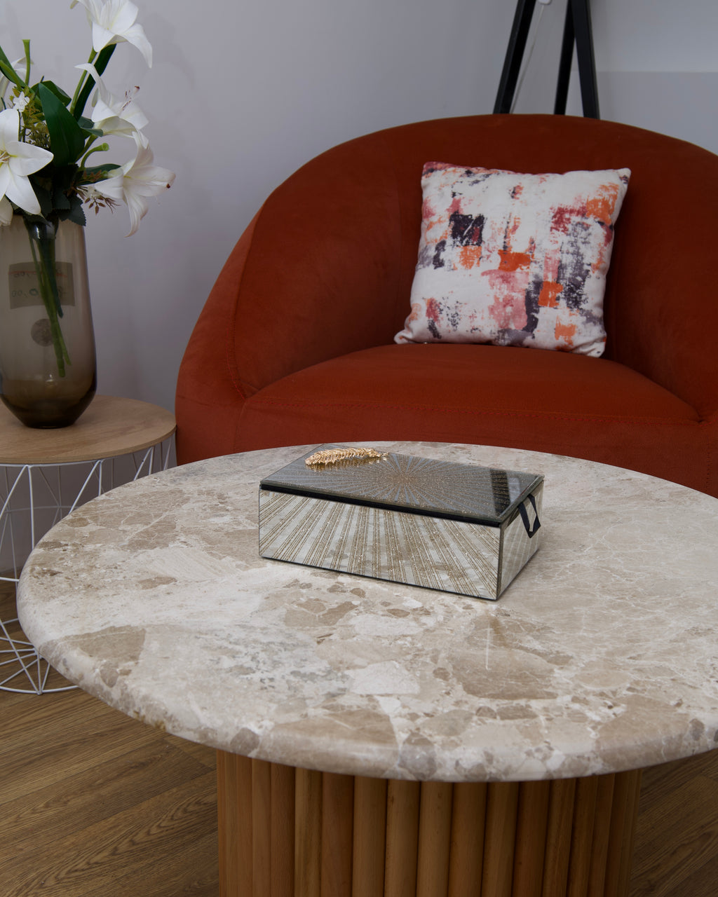 Lot de boîtes et cadre en verre miroir brillant ✨/ motif plume