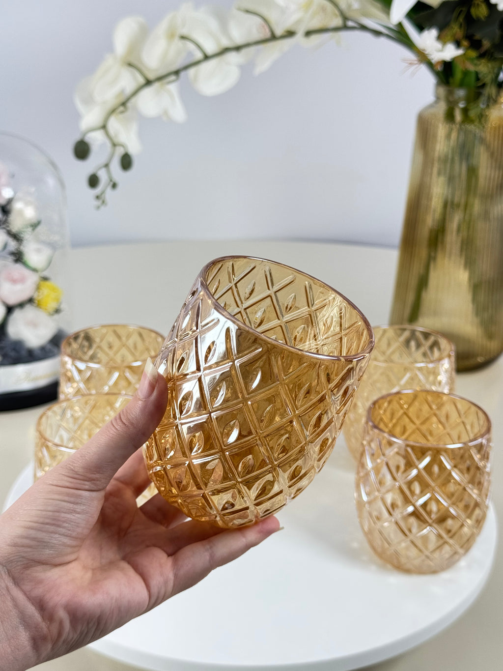 ✨ Service de verres à eau dorés -  ✨ Bol brillant