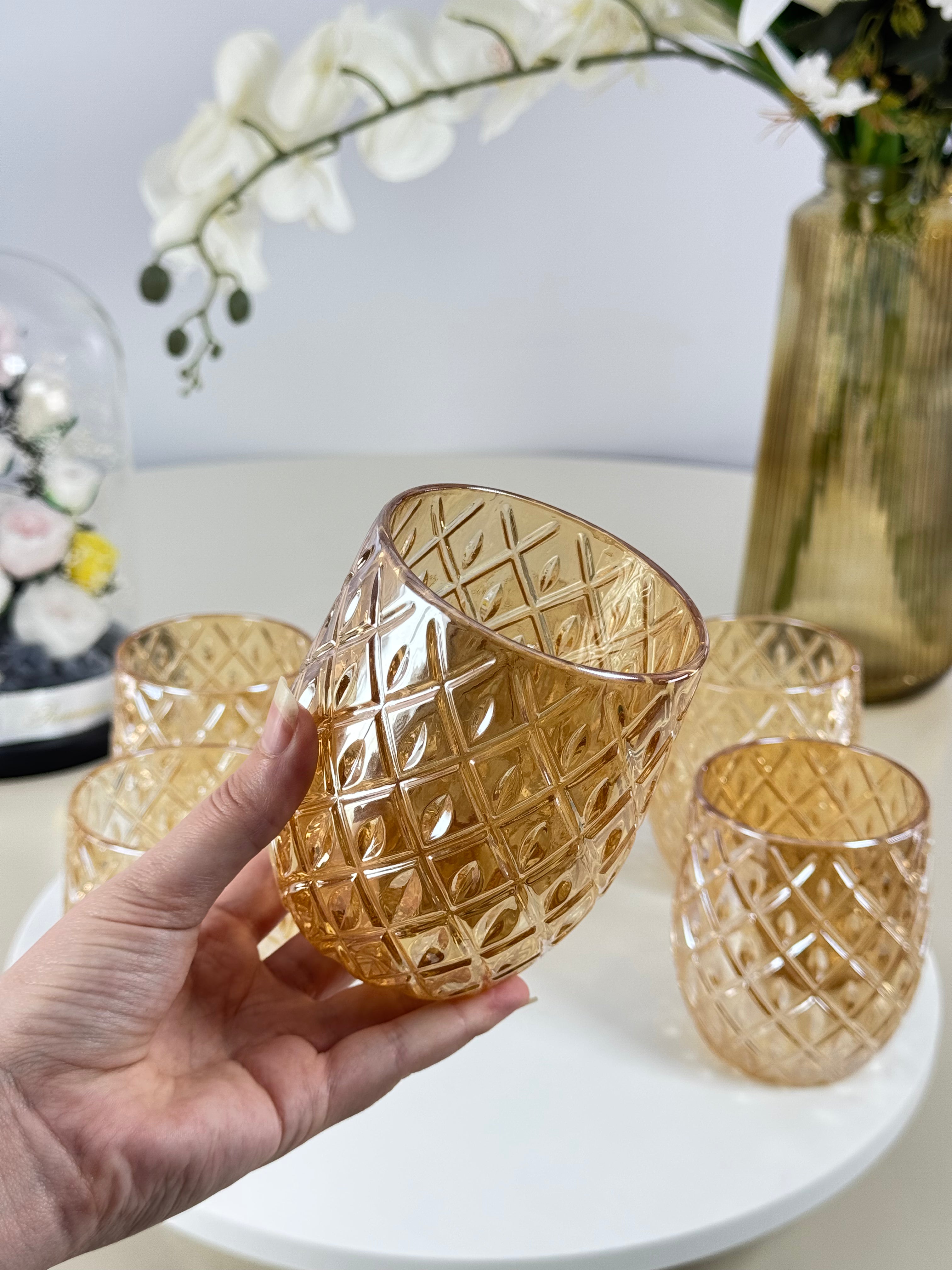 ✨ Service de verres à eau dorés -  ✨ Bol brillant