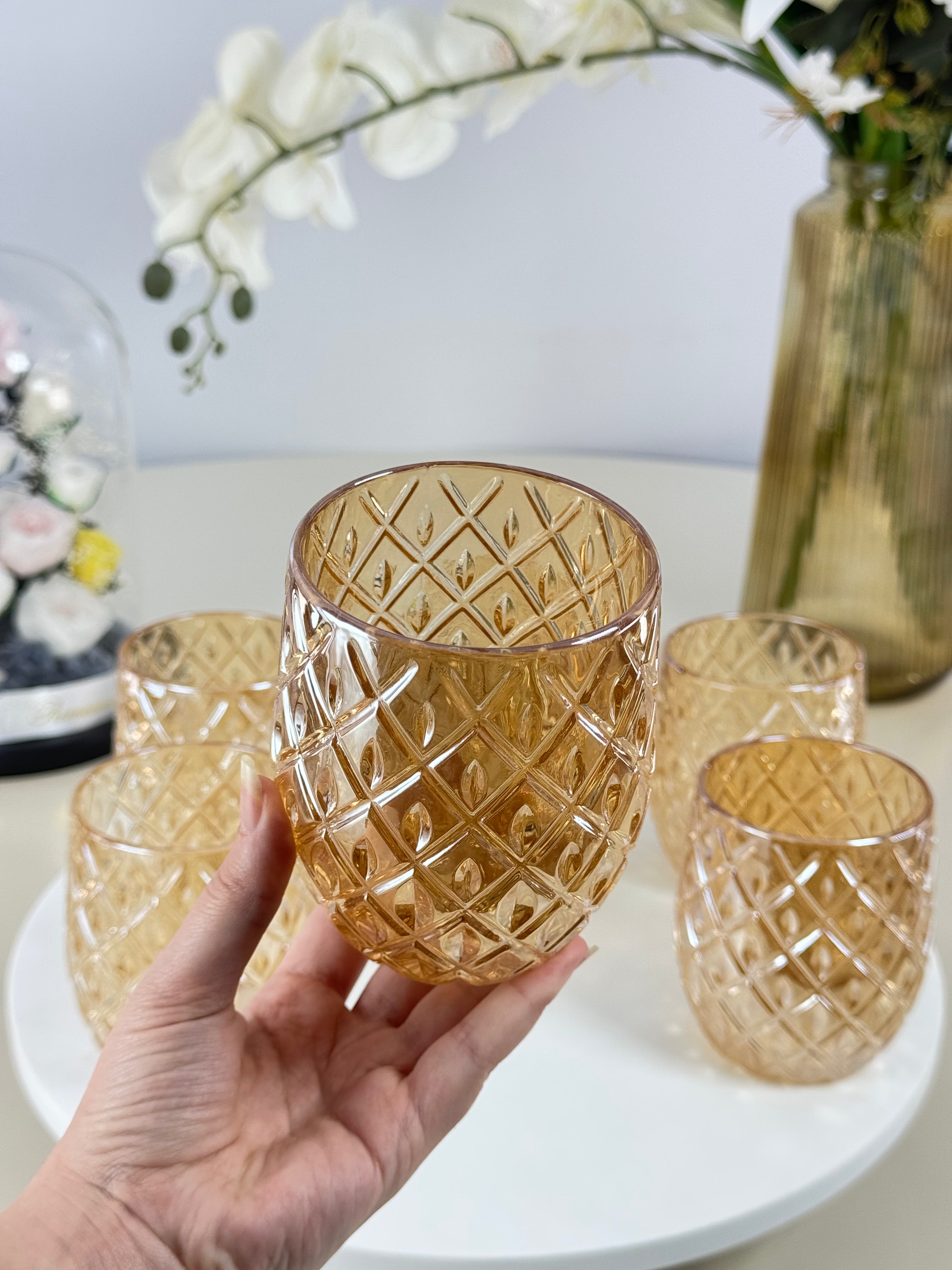 ✨ Service de verres à eau dorés -  ✨ Bol brillant