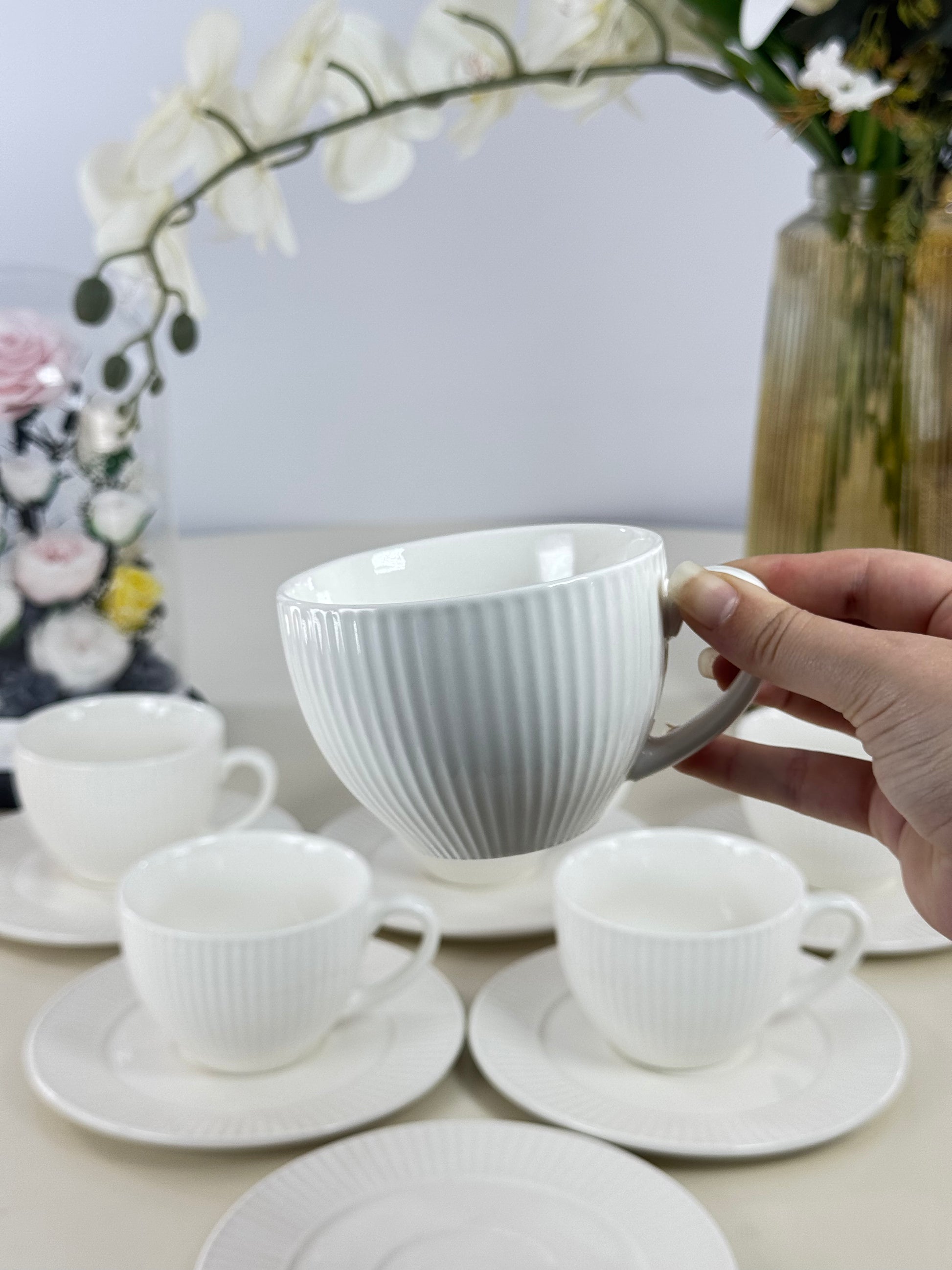 Service a cafe au lait 12 pieces Bol brillant