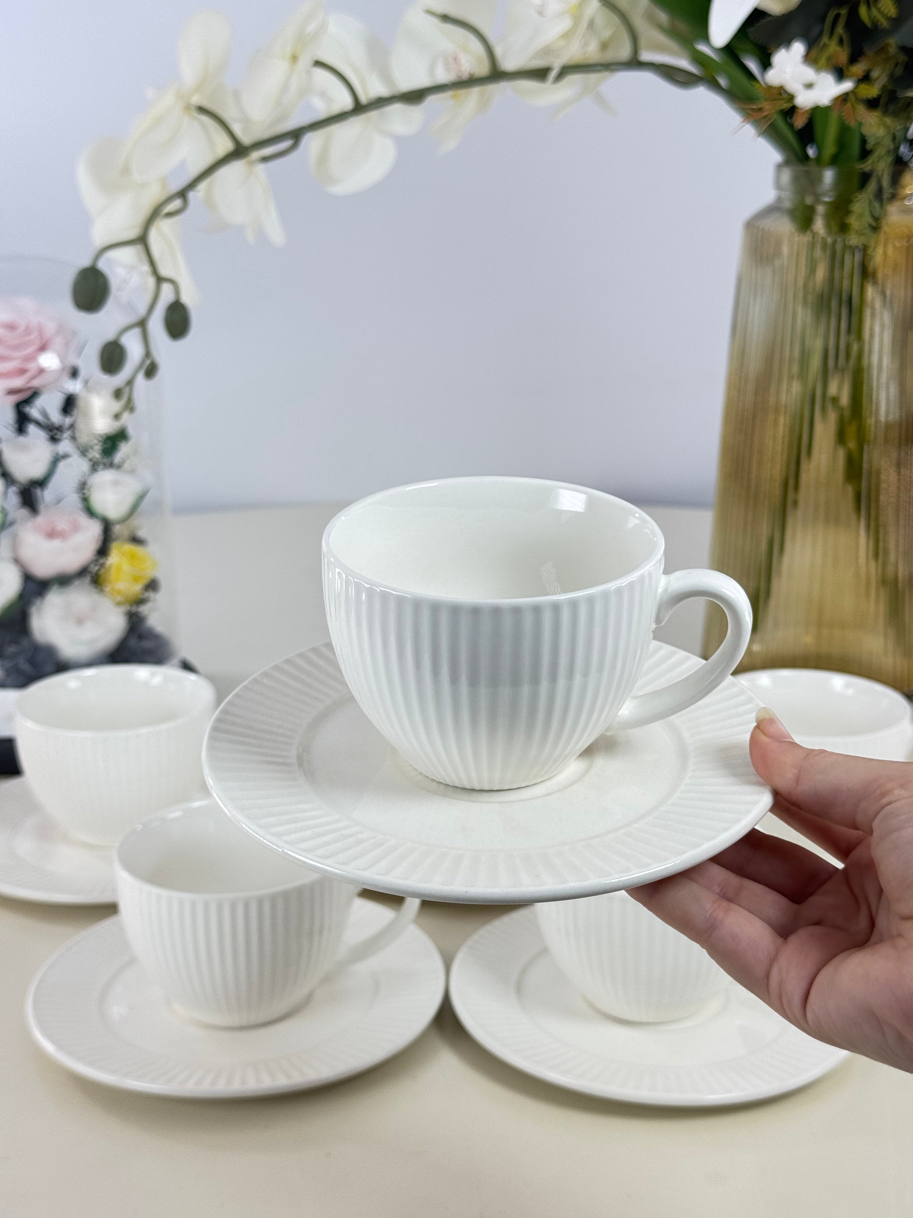 Service a cafe au lait 12 pieces Bol brillant