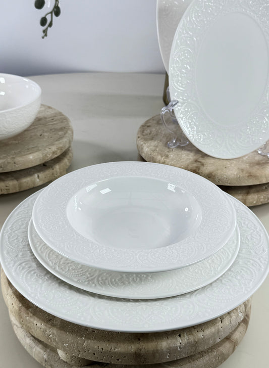 Service de table blanc 21 pièces Bol brillant