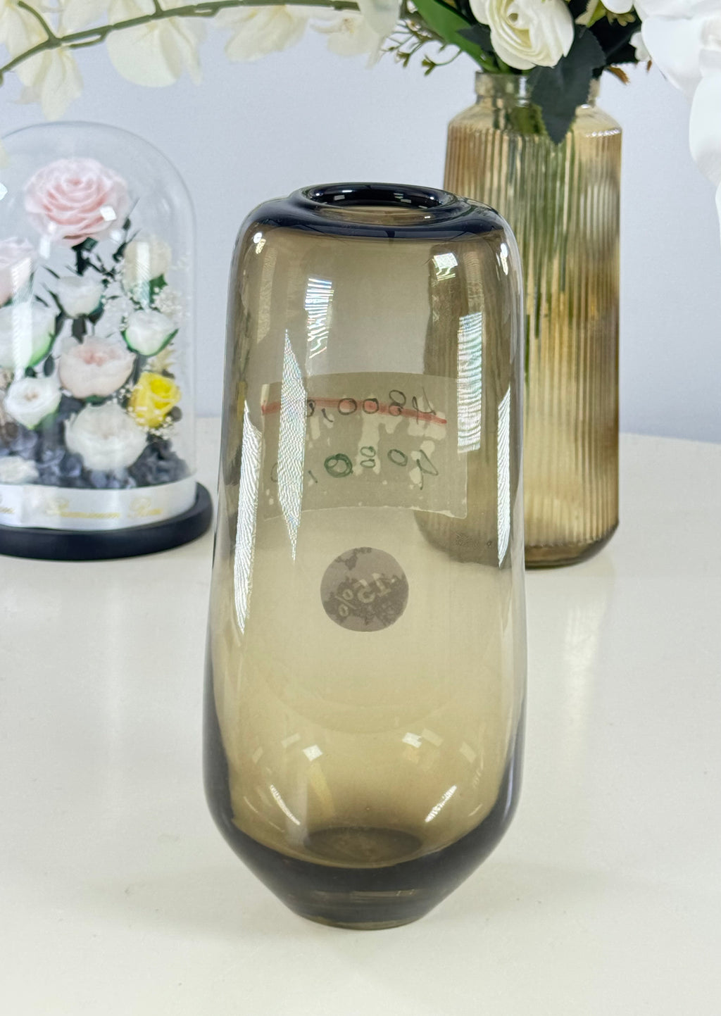 Vase décoratif gris Bol brillant