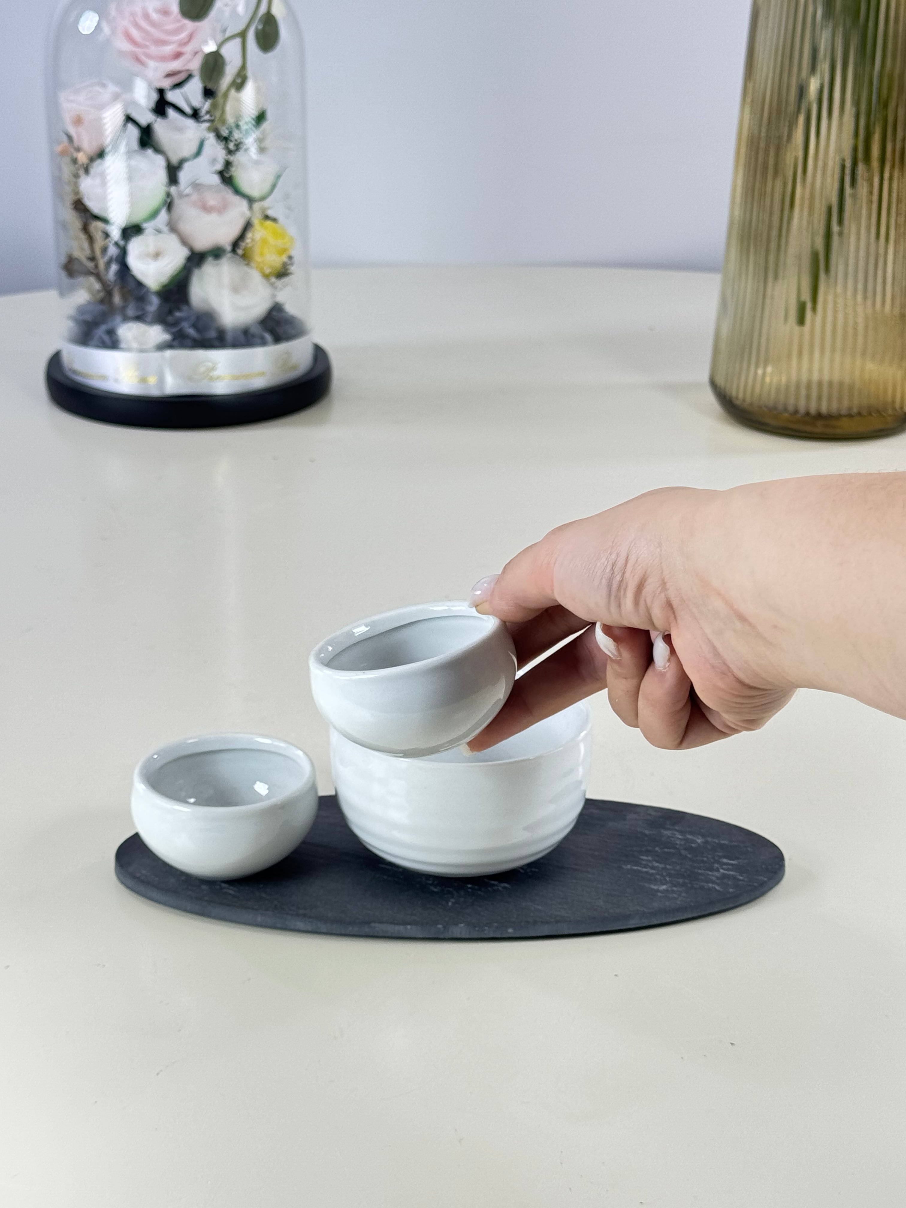 ramequins blancs Bol brillant