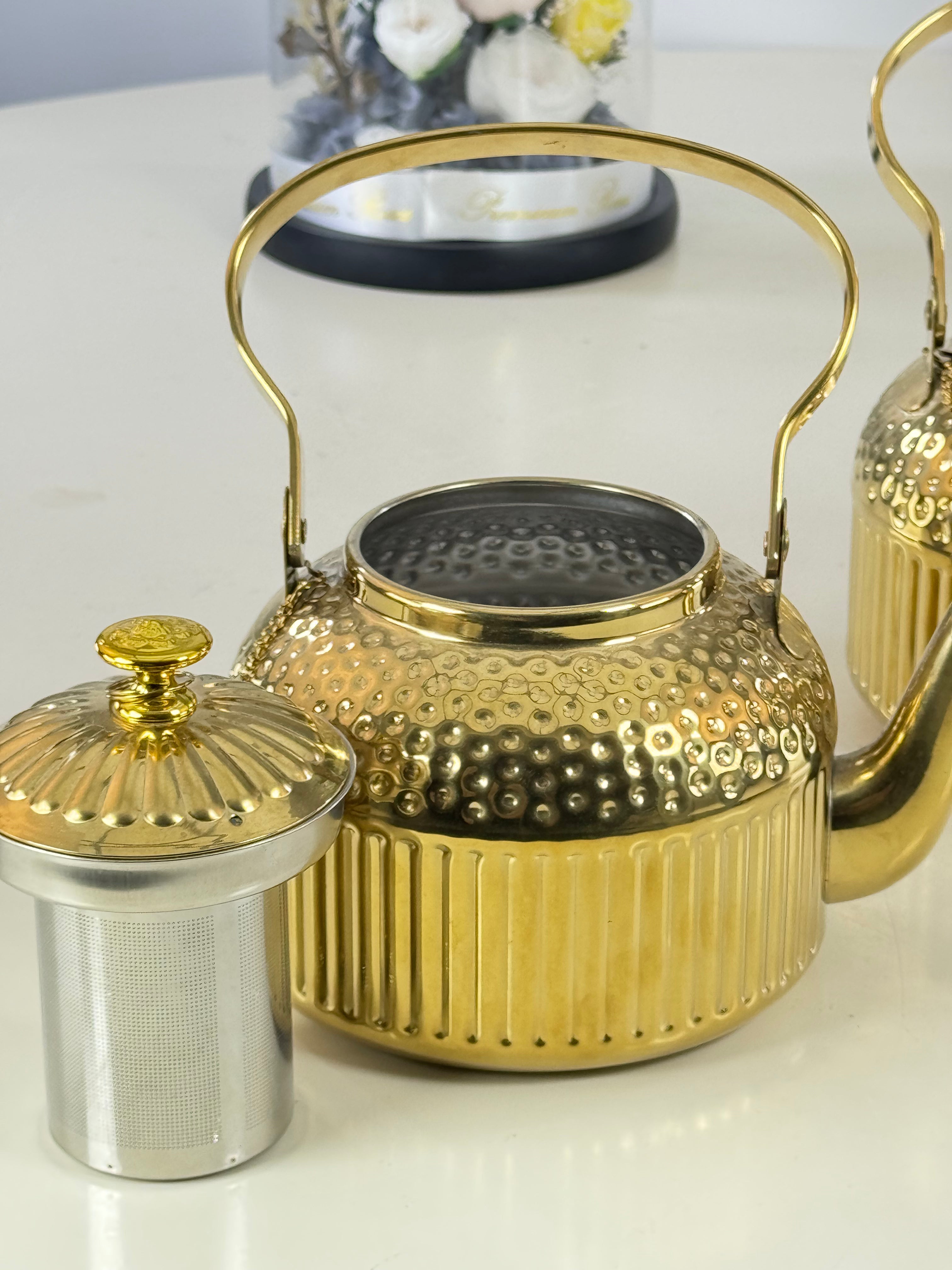 Théières dorée Bol brillant