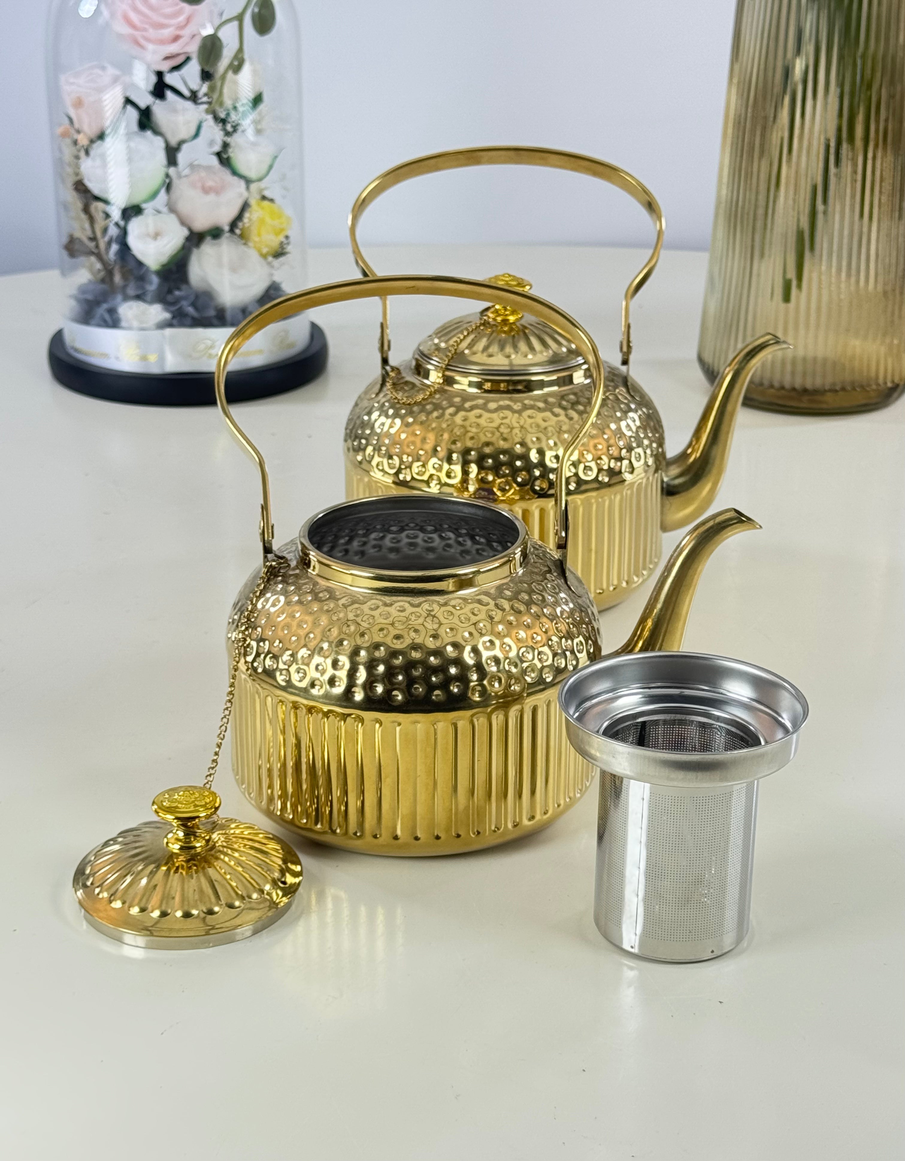 Théières dorée Bol brillant